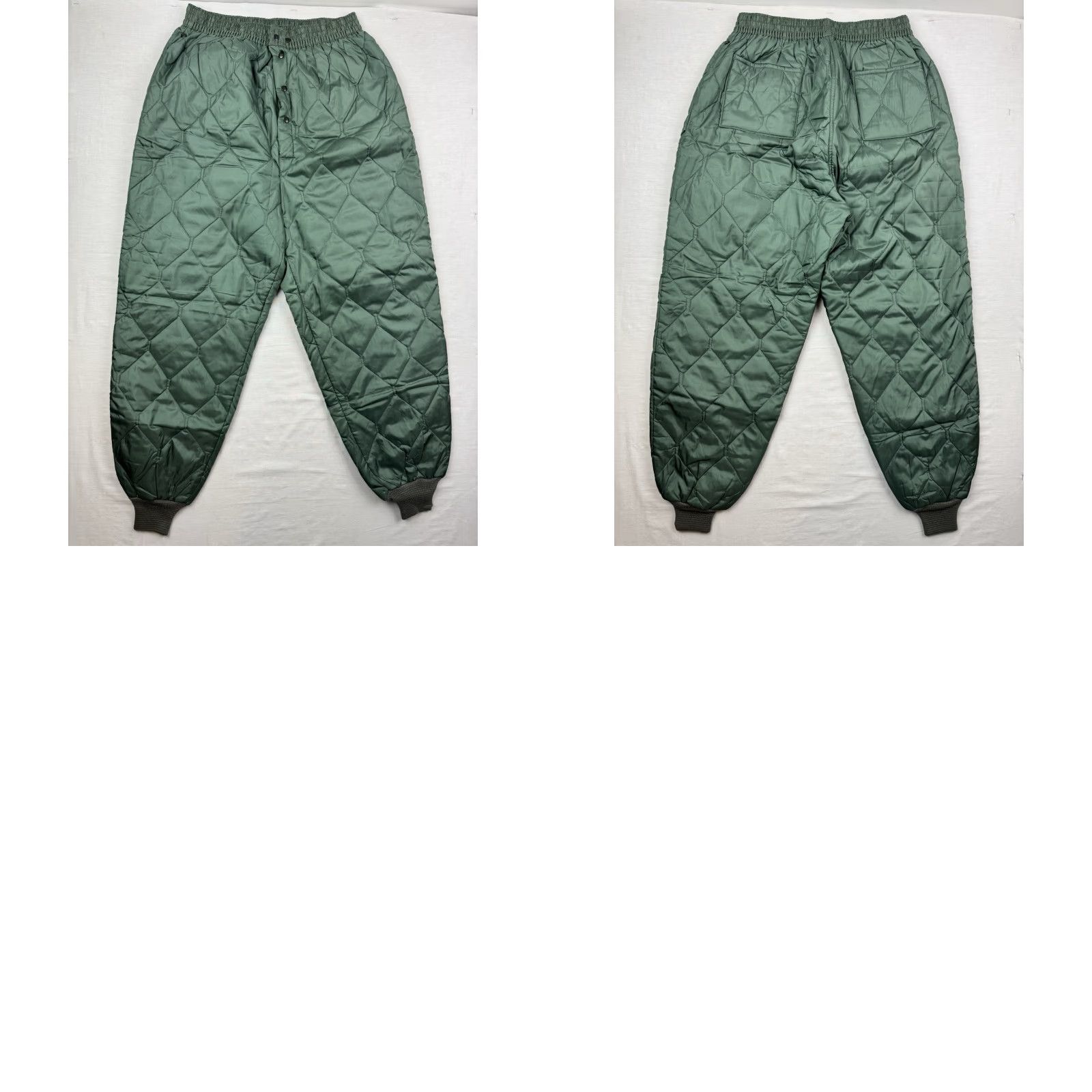 Vintage VINTAGE Army Quilted Pants - 1960s USA Military Snap Closure - Adult Large - Green Chino Style Trousers, Relaxed Fit, 30in Inseam, Workwear Mens Size US 33 - 9 Thumbnail