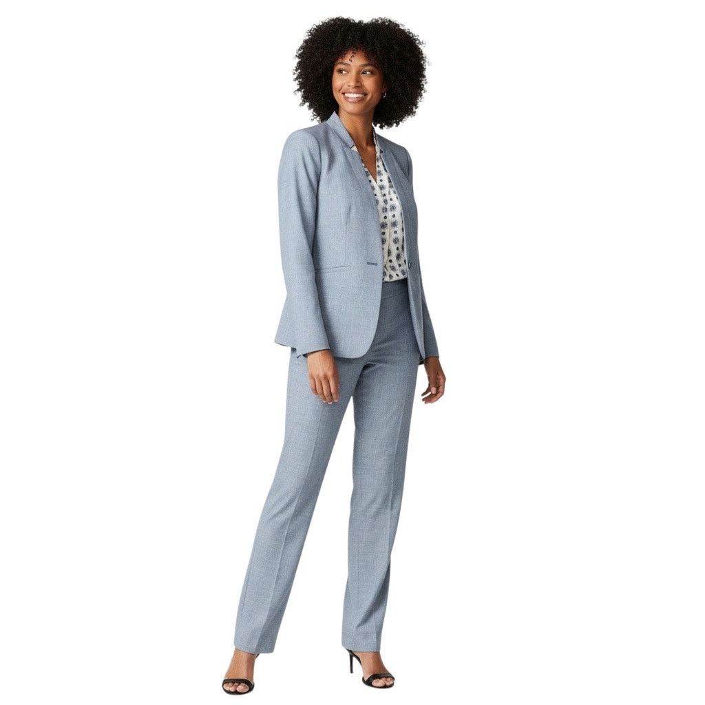 Talbots Light Blue Sharkskin Straight-leg Suit Pants- sz 14P