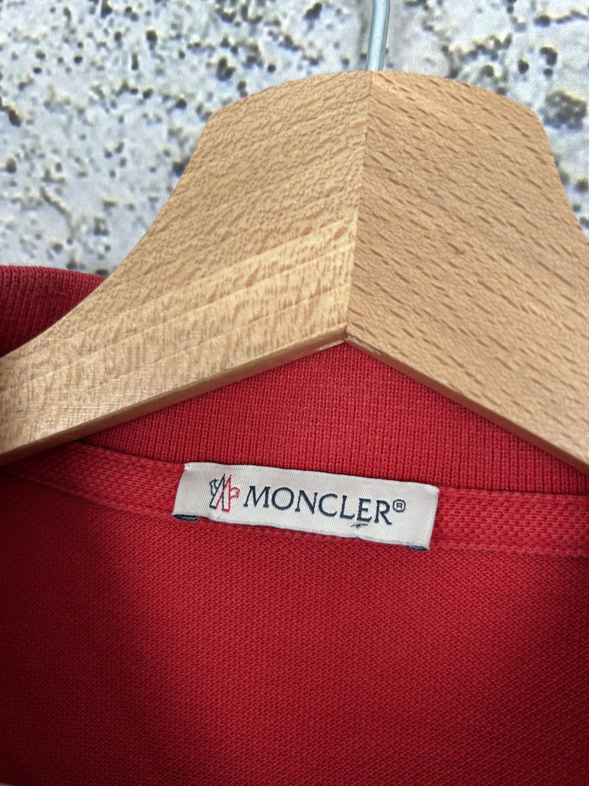 Moncler Vintage Moncler Maglia Polo Manica Corta Red Luxury Rare Size US L / EU 52-54 / 3 - 5 Thumbnail
