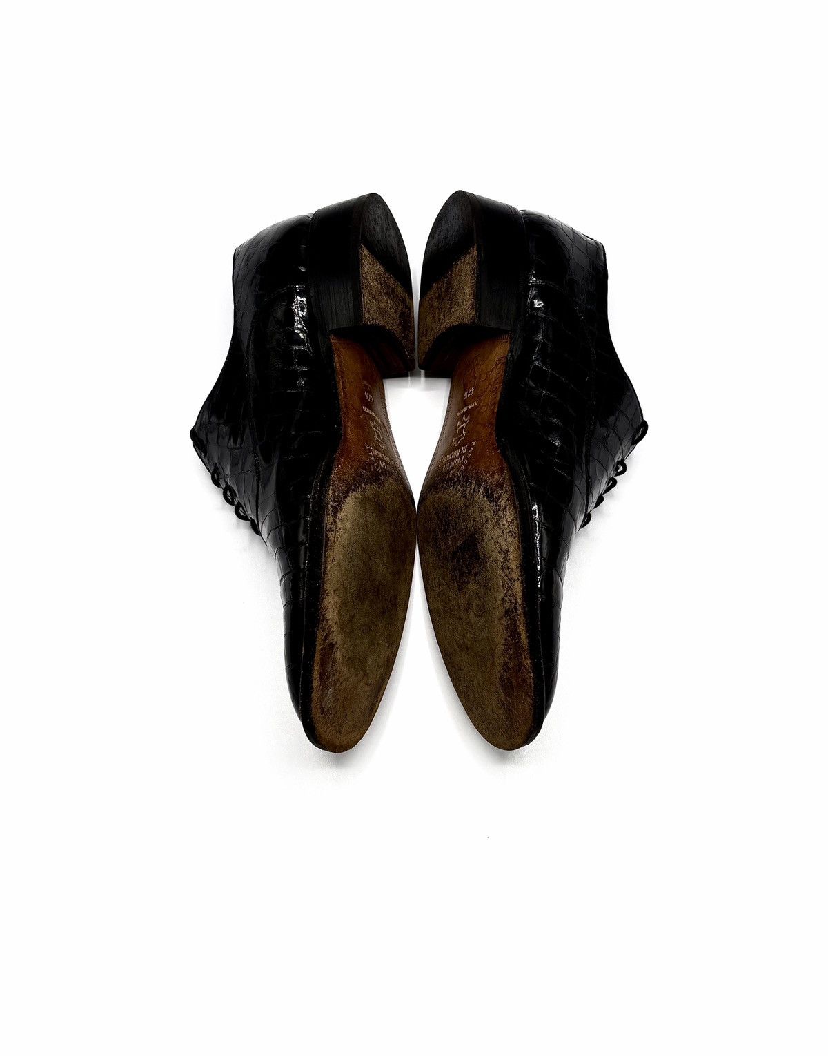 Genuine Leather Principe Di Bologna Italy Croc-Embossed Leather Dress Shoes Size US 9.5 / EU 42-43 - 6 Thumbnail