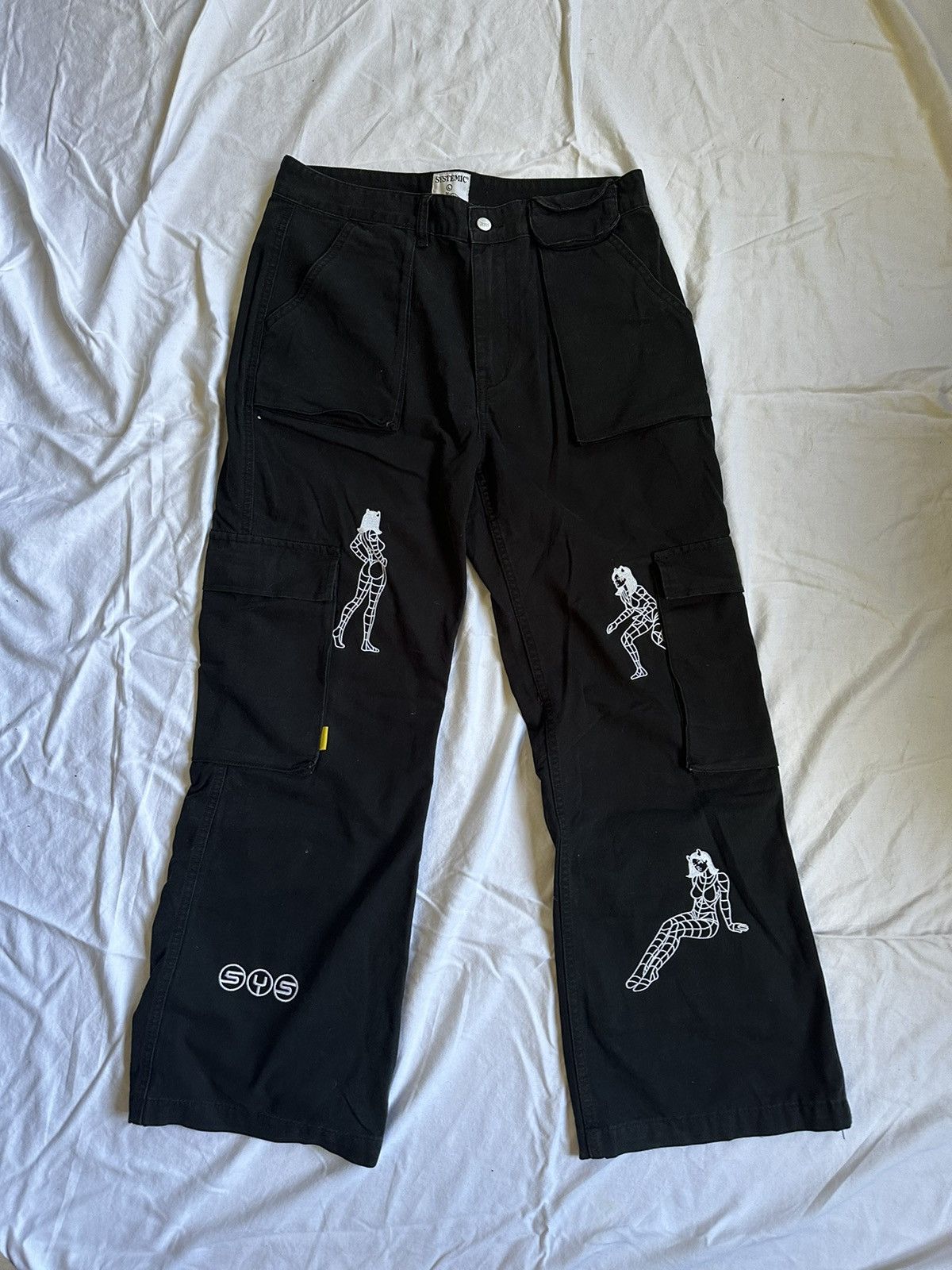 Systemic SYSTEMIC Black Cargo Pants Demon Lady Size US 34 / EU 50 - 1 Thumbnail