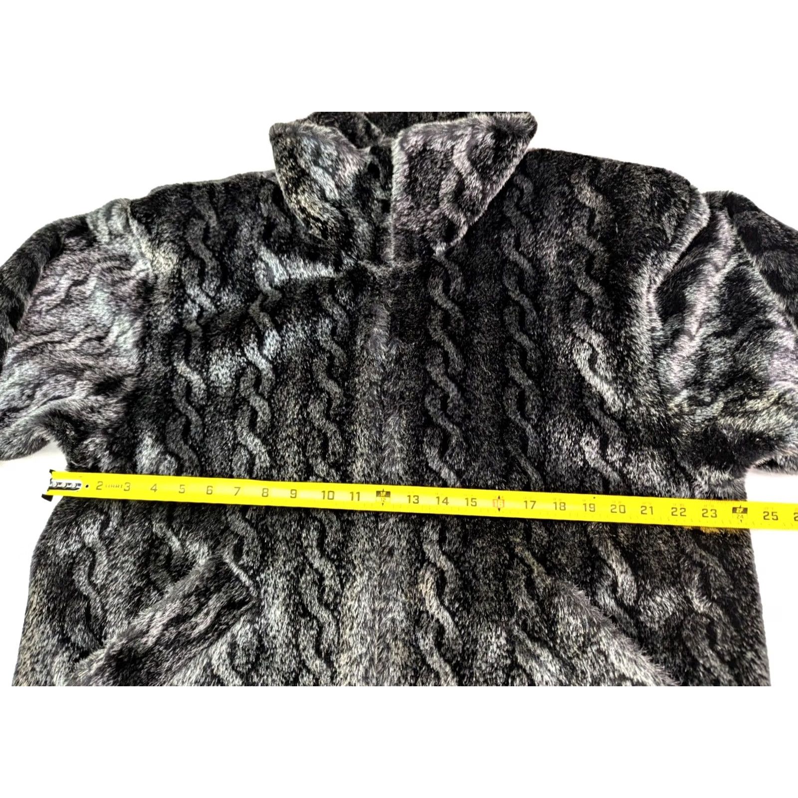 Vintage VINTAGE Olympia Black Faux Fur Insulated Coat Womens M USA Made Overcoat Indoor Outdoor Casual Formal Party/Cocktail Jacket/Coat Medium M Size M / US 6-8 / IT 42-44 - 5 Thumbnail