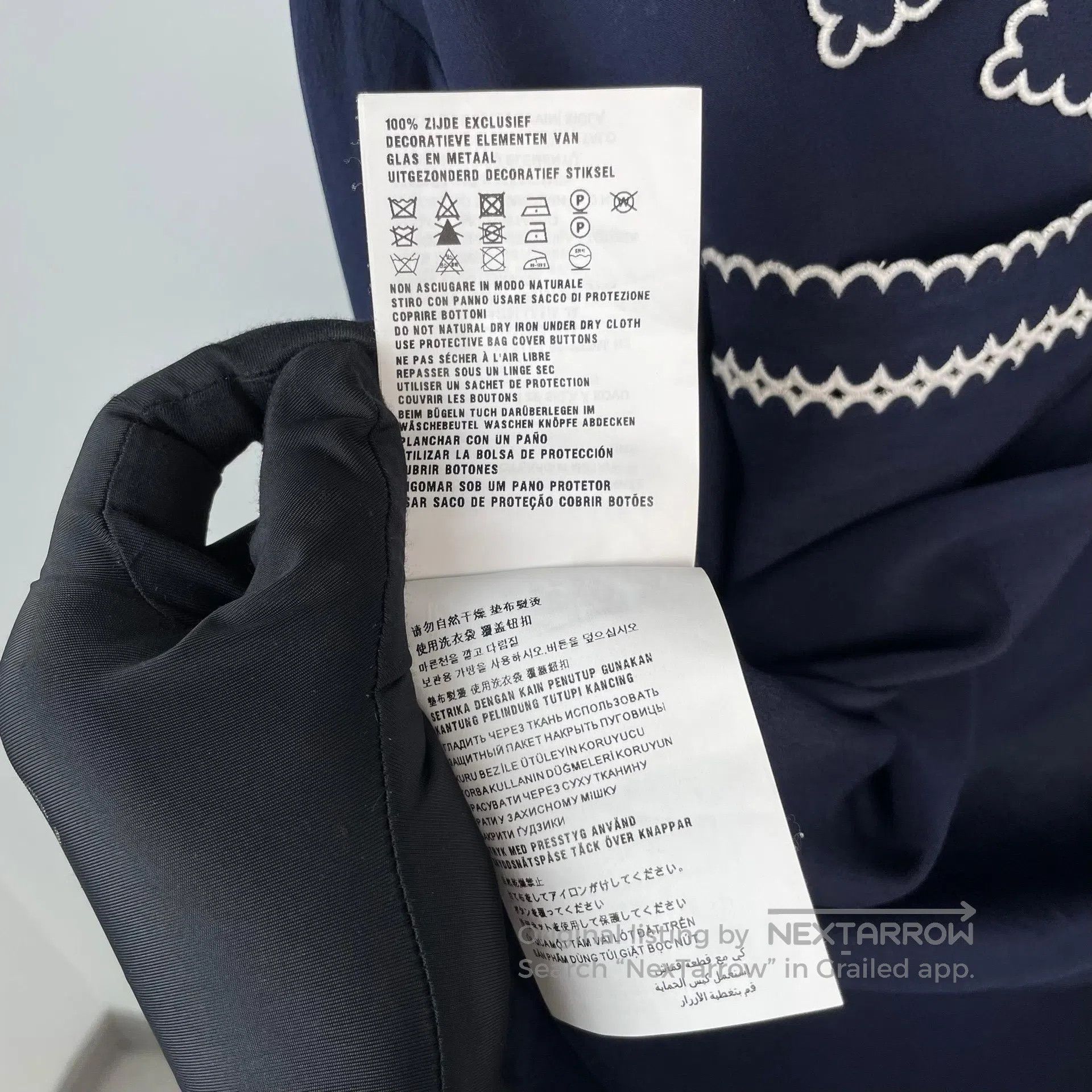 Miu Miu Miu Miu Navy blue mulberry silk shirt| Size XS / US 0-2 / IT 36-38 - 8 Thumbnail