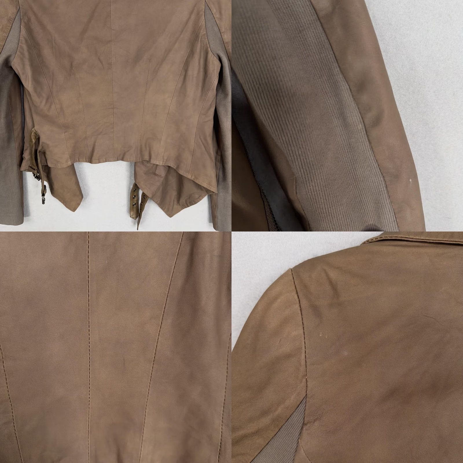Muubaa Muubaa Jacket Womens 6 Goat Leather Asymmetrical Biker Belted Waterfall Moto Size M / US 6-8 / IT 42-44 - 8 Thumbnail