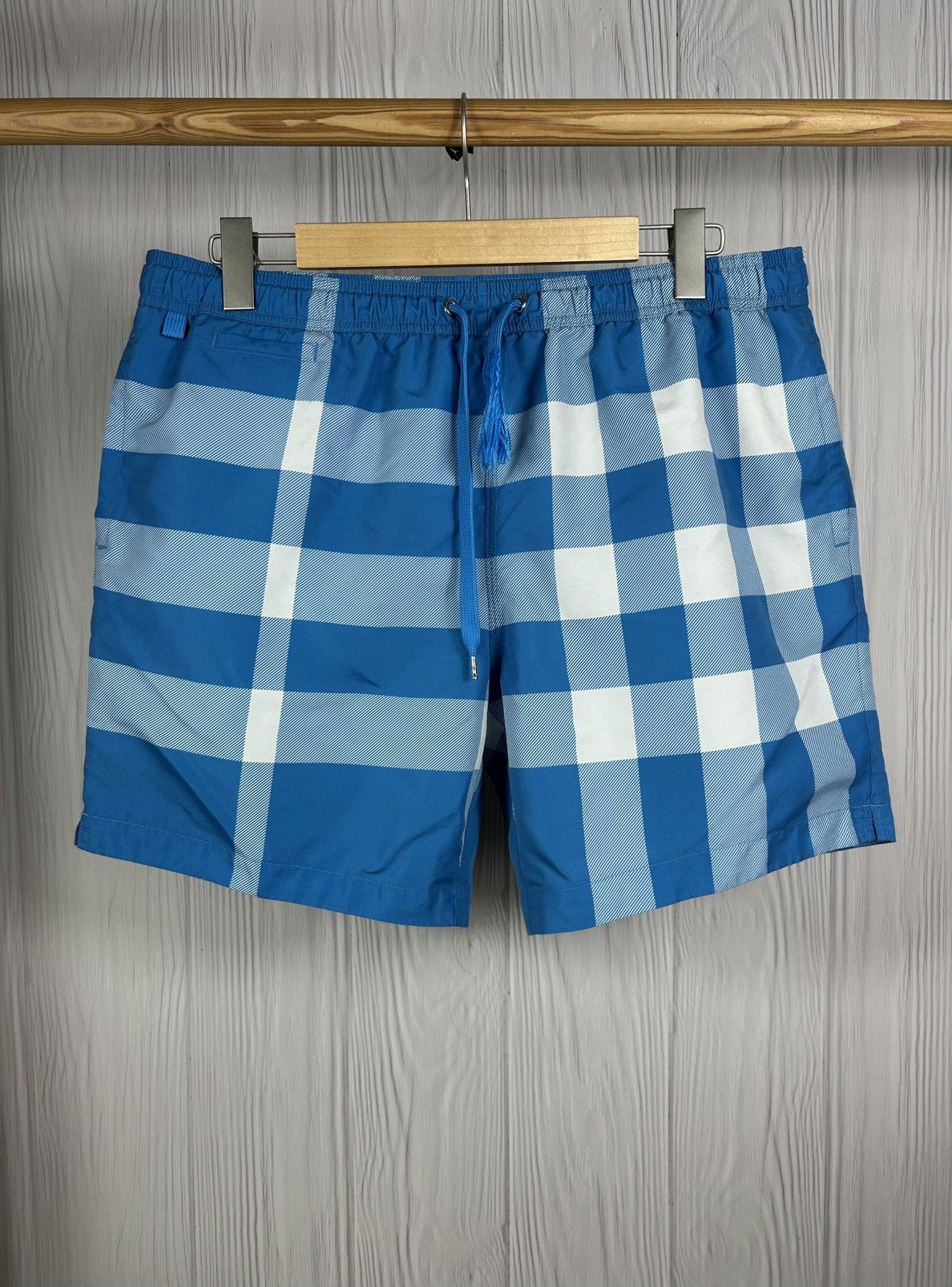 Burberry Burberry Blue Exaggereted Check Pattern Swim Shorts Size L Size US 34 / EU 50 - 1 Thumbnail
