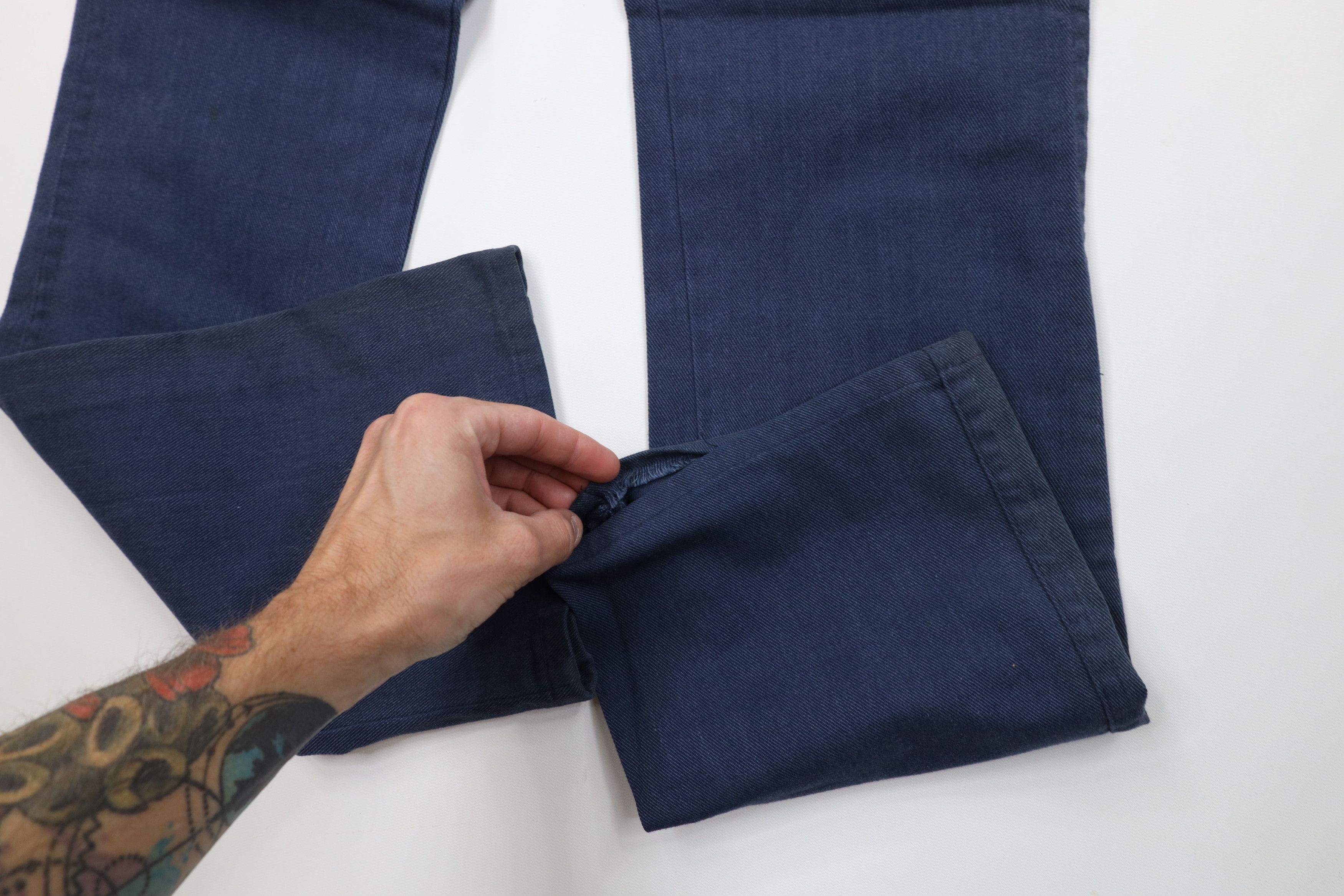 Vintage Vintage 70s Streetwear Flared Wide Leg Denim Jeans Blue USA Size US 28 / EU 44 - 6 Thumbnail