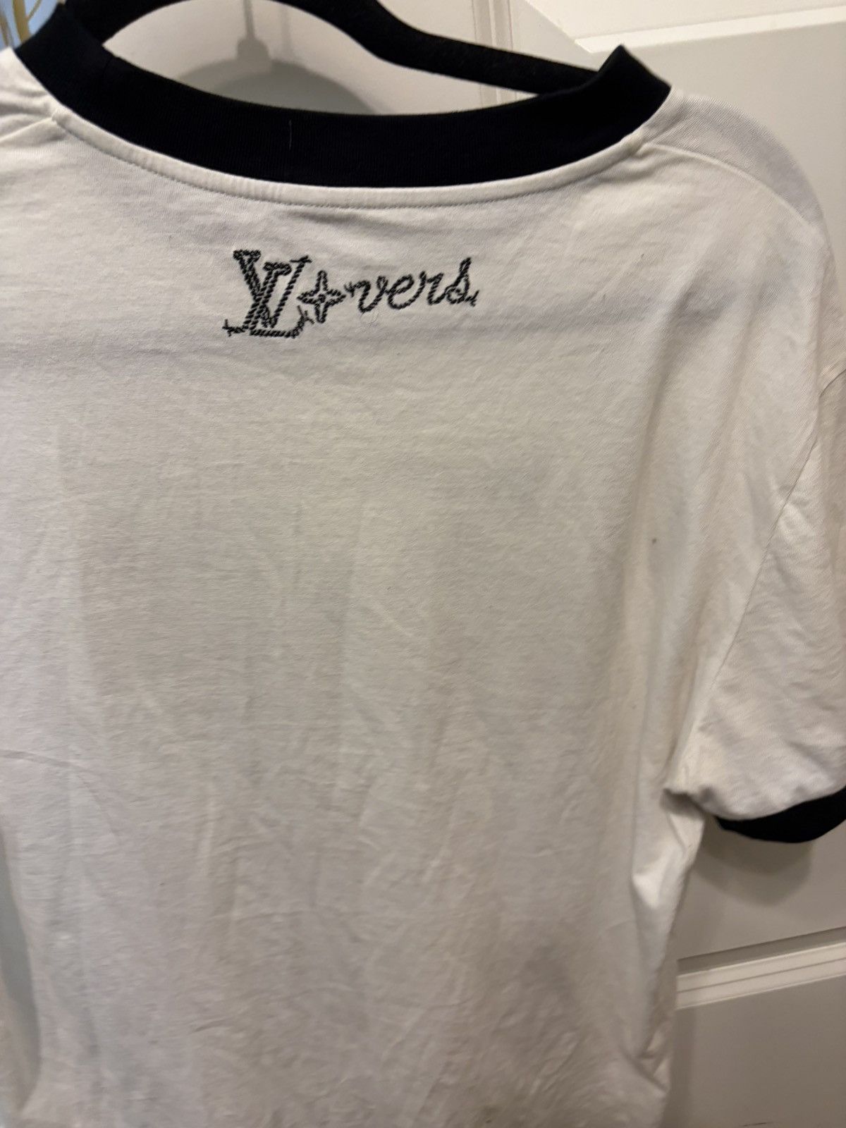 Louis Vuitton White and Black Louie shirt Size M / US 6-8 / IT 42-44 - 4 Thumbnail