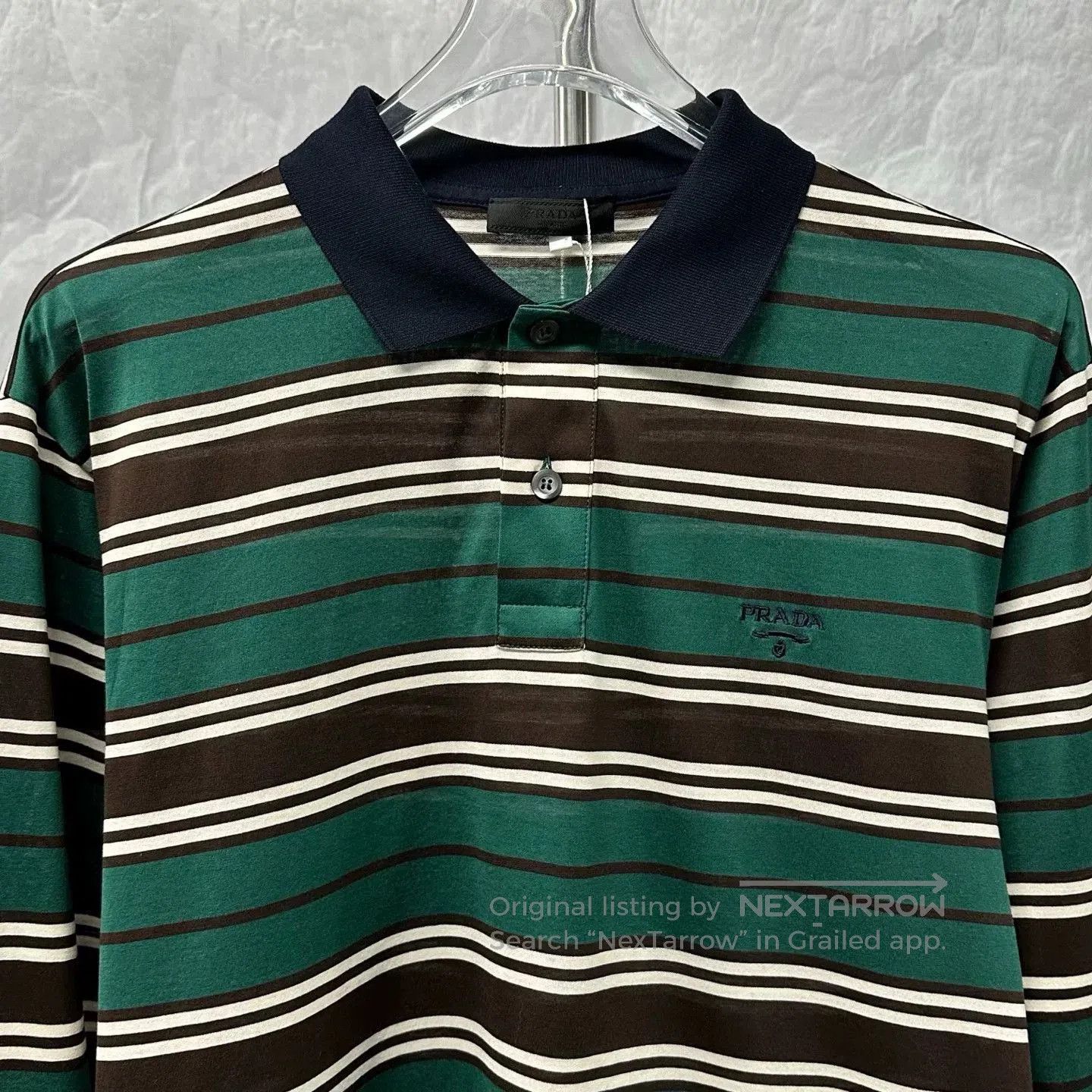 Prada prada ss24 striped long sleeve polo shirt. Size US L / EU 52-54 / 3 - 2 Thumbnail