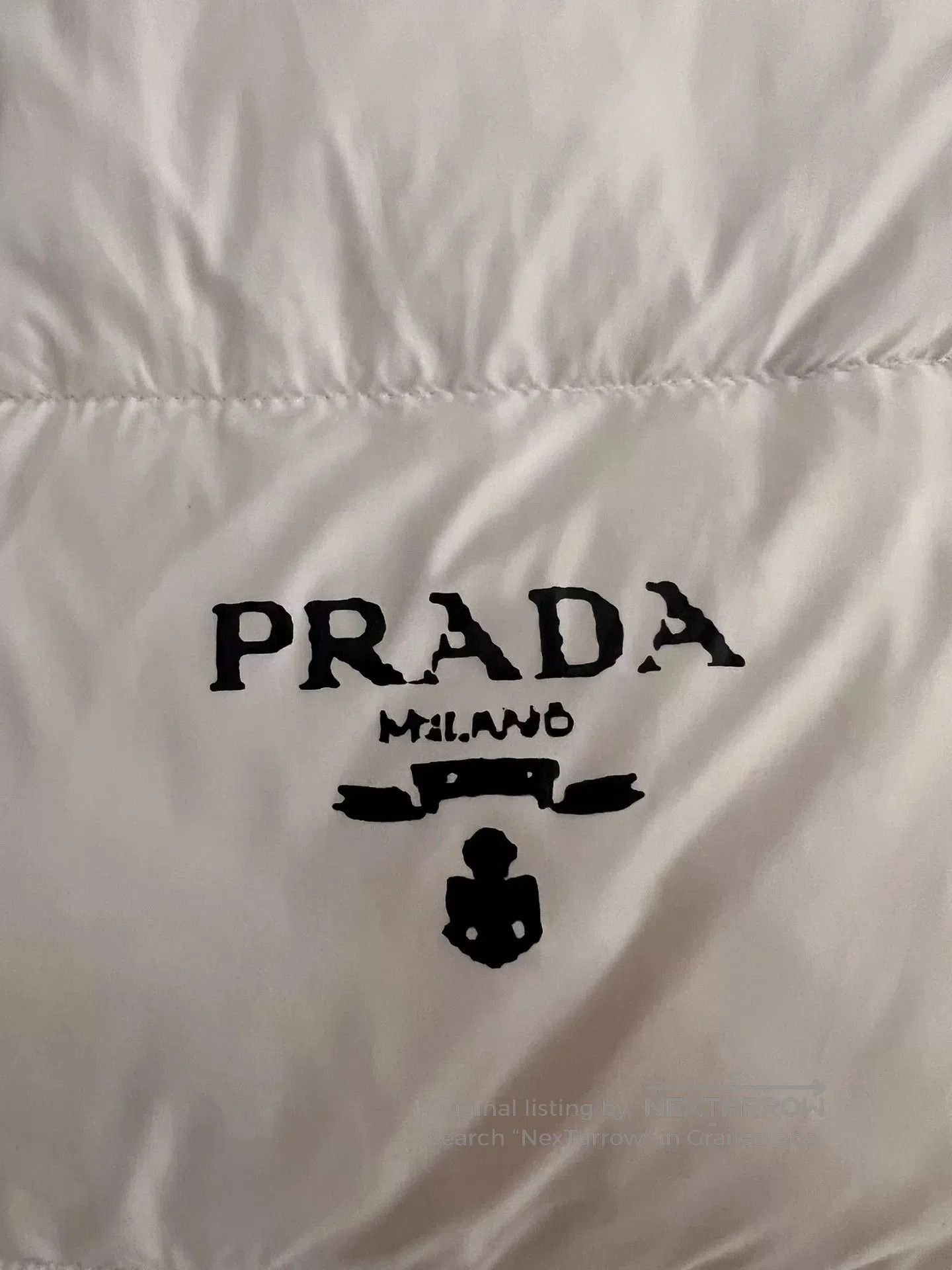 Prada prada white logo high collar puffer jacket. Size M / US 6-8 / IT 42-44 - 3 Thumbnail