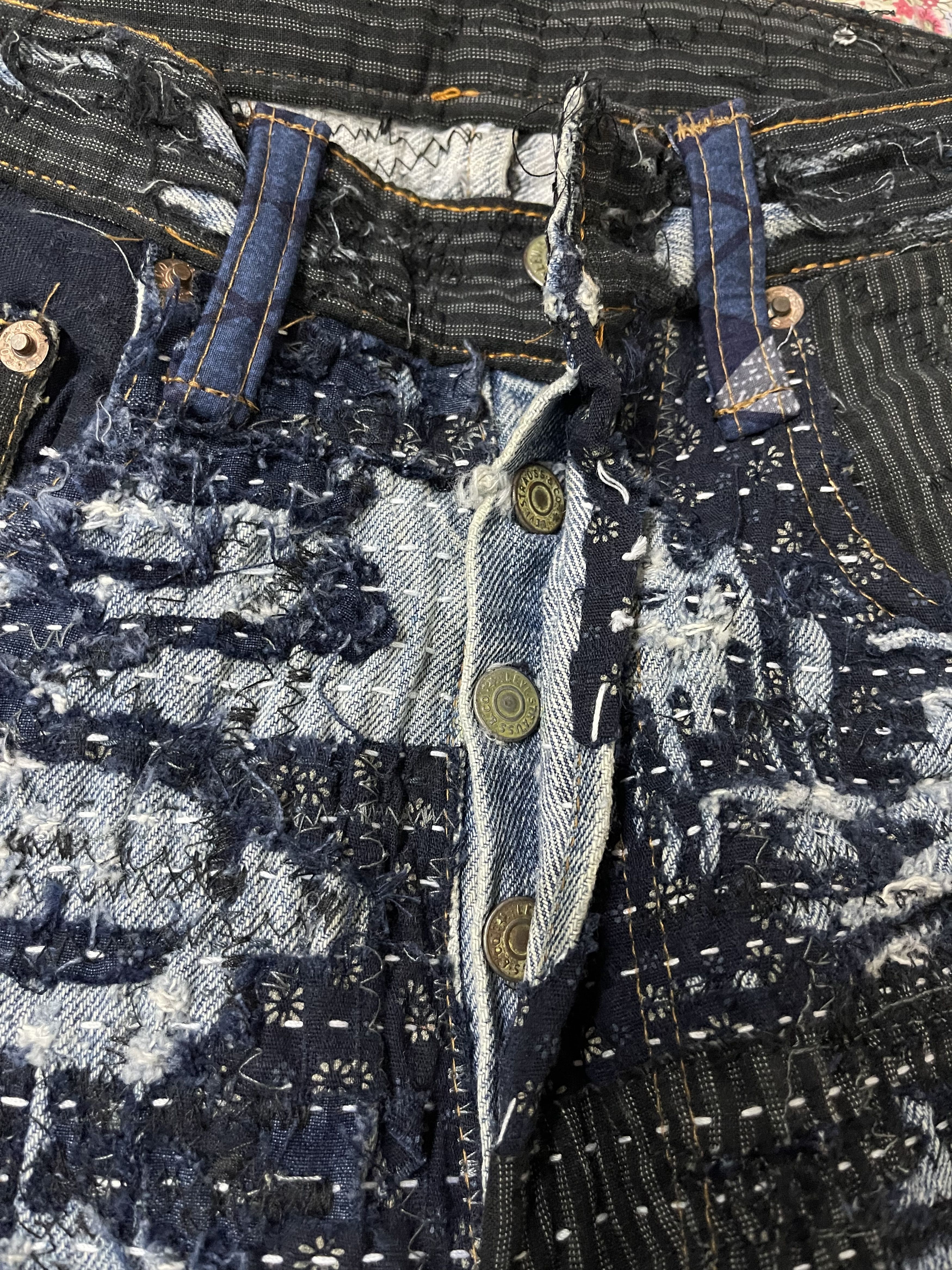 Levi's Vintage Clothing Vtg Levis Custom Sashiko Boro Kapital Style Single Number Size US 29 - 5 Thumbnail