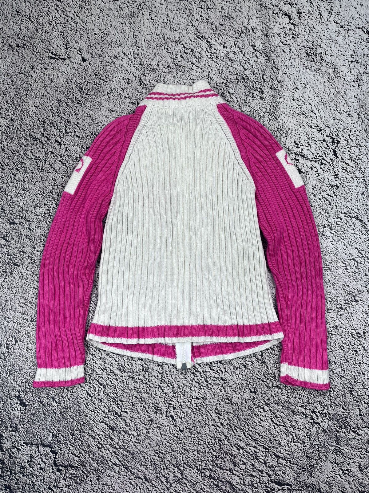 Japanese Brand Vintage Y2K Logo Knit Cable Zip Up Japanese Sweater Size M / US 6-8 / IT 42-44 - 6 Thumbnail