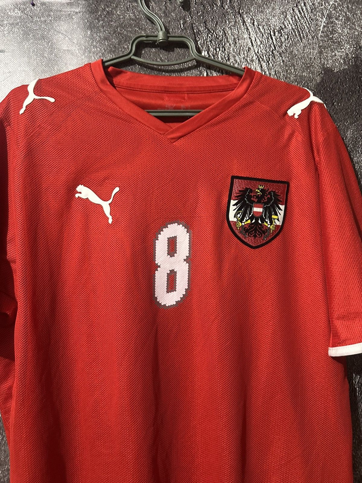 Vintage AUSTRIA PUMA 2014 FOOTBALL PLAYER ISSUE HOME JERSEY #8 Size US L / EU 52-54 / 3 - 2 Thumbnail