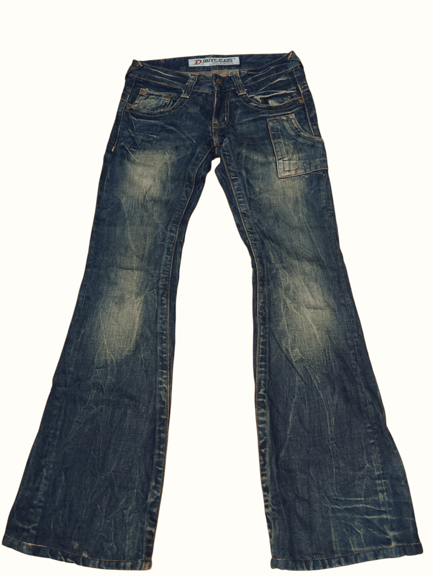 Le Grande Bleu (L.G.B.) 🔥Drive Jeans🔥 Seditionaries Unisex Low Rise Flare Jeans Size US 27 - 3 Thumbnail