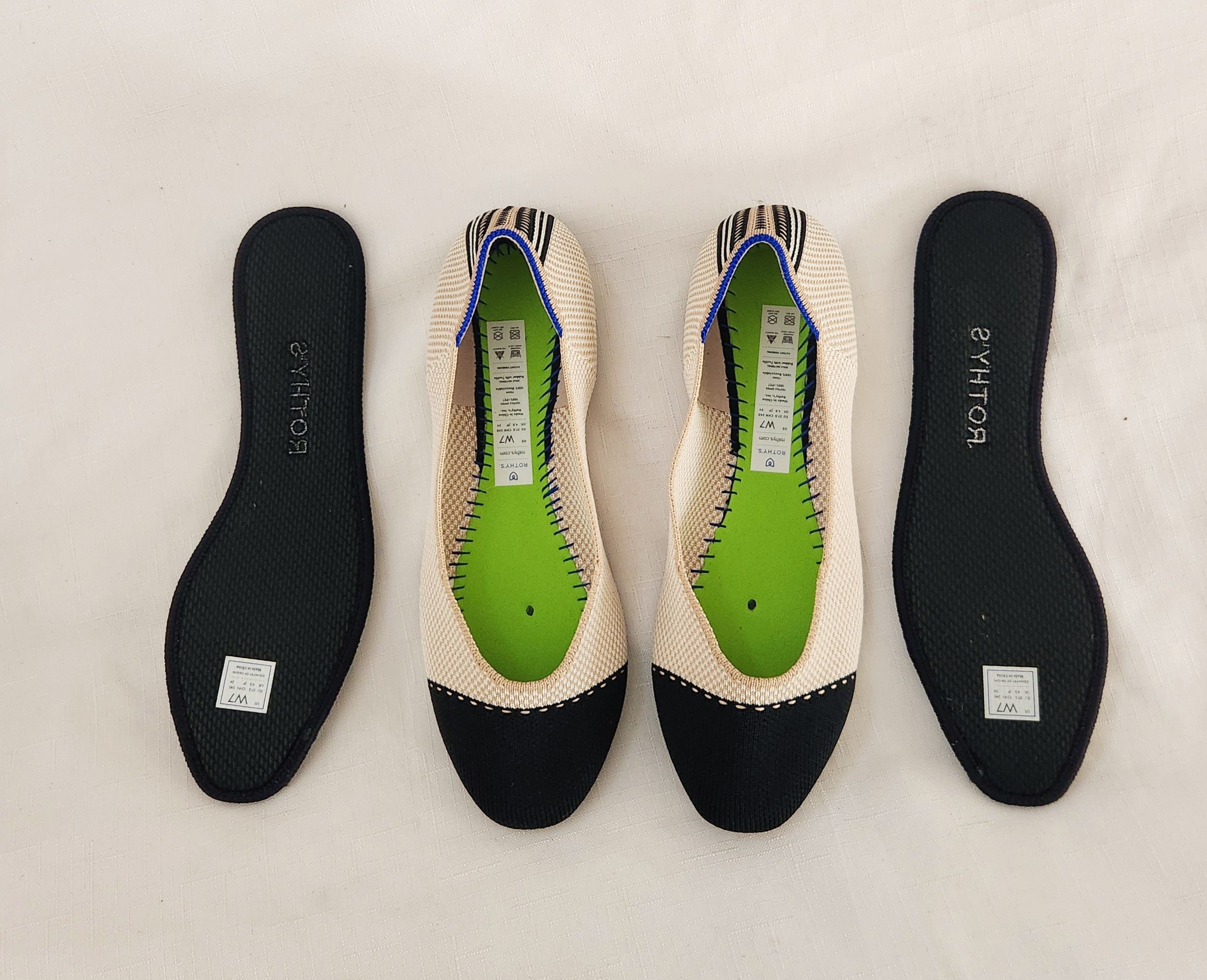 Designer ROTHYS Tuxedo ECO FRIENDLY THE SQUARE SLIP ON FLATS SIZE 7 Size US 7 / IT 37 - 1 Thumbnail