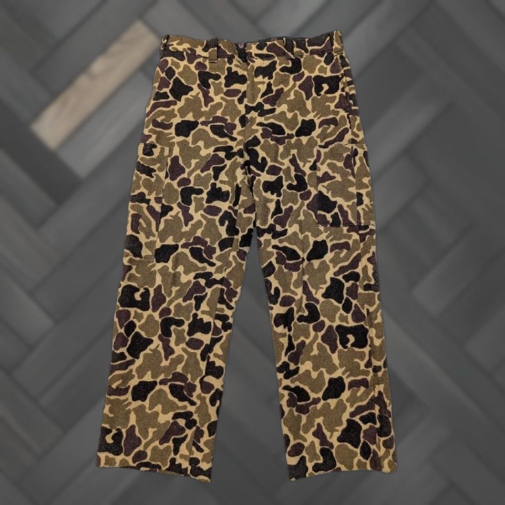 Vintage VINTAGE Woolrich Pants Hunting Men's Wool Cargo Camouflage USA Made 36x30 Brown 36x30 Wool Rugged Woolrich Hunting Pants Mens Camouflage USA Made 90s Size US 36 / EU 52 - 1 Thumbnail