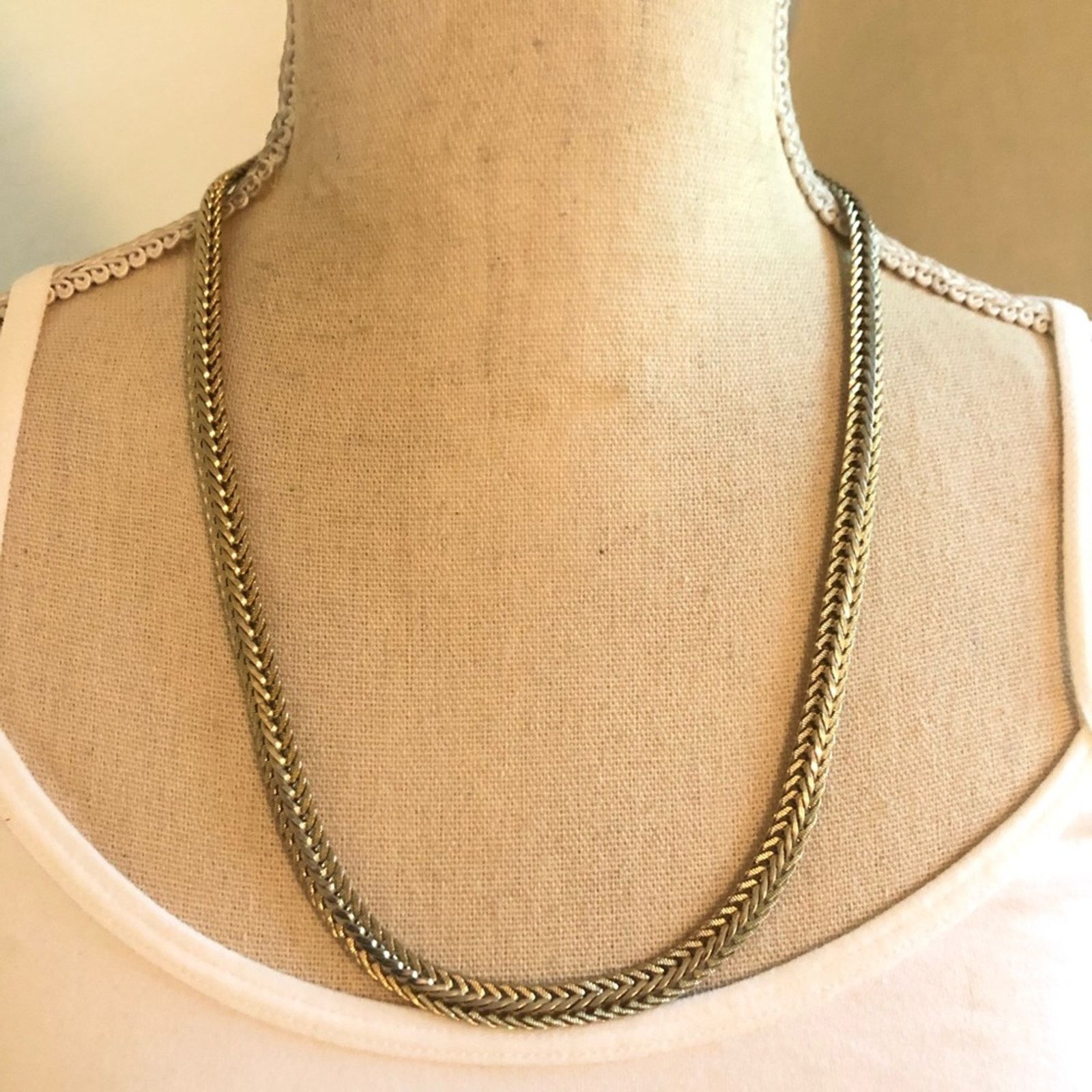 Vintage Vintage 90s gold plated braided chain necklace Size ONE SIZE - 1 Thumbnail