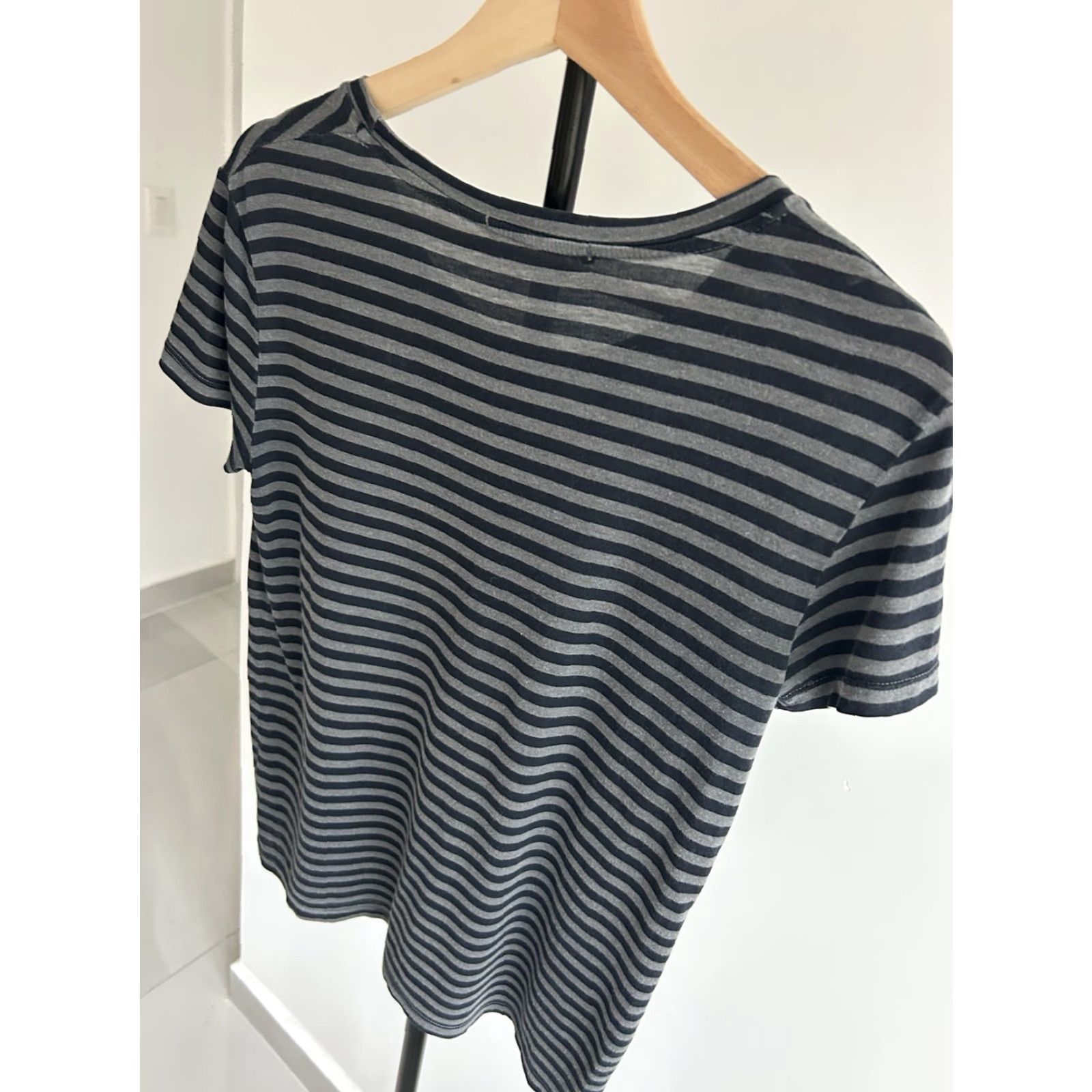 Vintage Stateside Women Pullover Shirt Blue/Gray Striped XS MadeInTheStates Comfy Size XS / US 0-2 / IT 36-38 - 4 Thumbnail