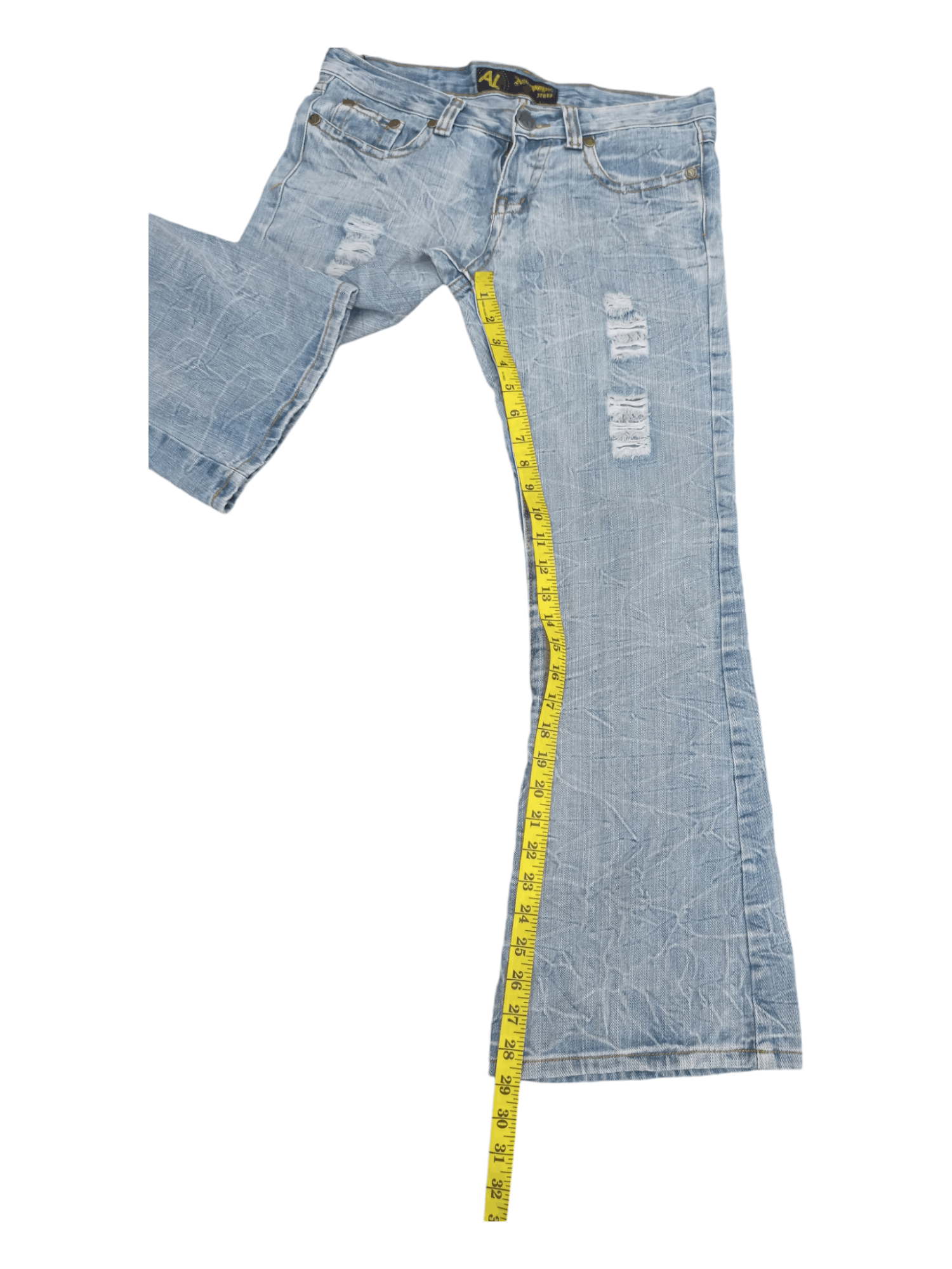Japanese Brand Alcapone Japan Whiskered Distressed Flared Jeans Size US 30 / EU 46 - 20 Thumbnail