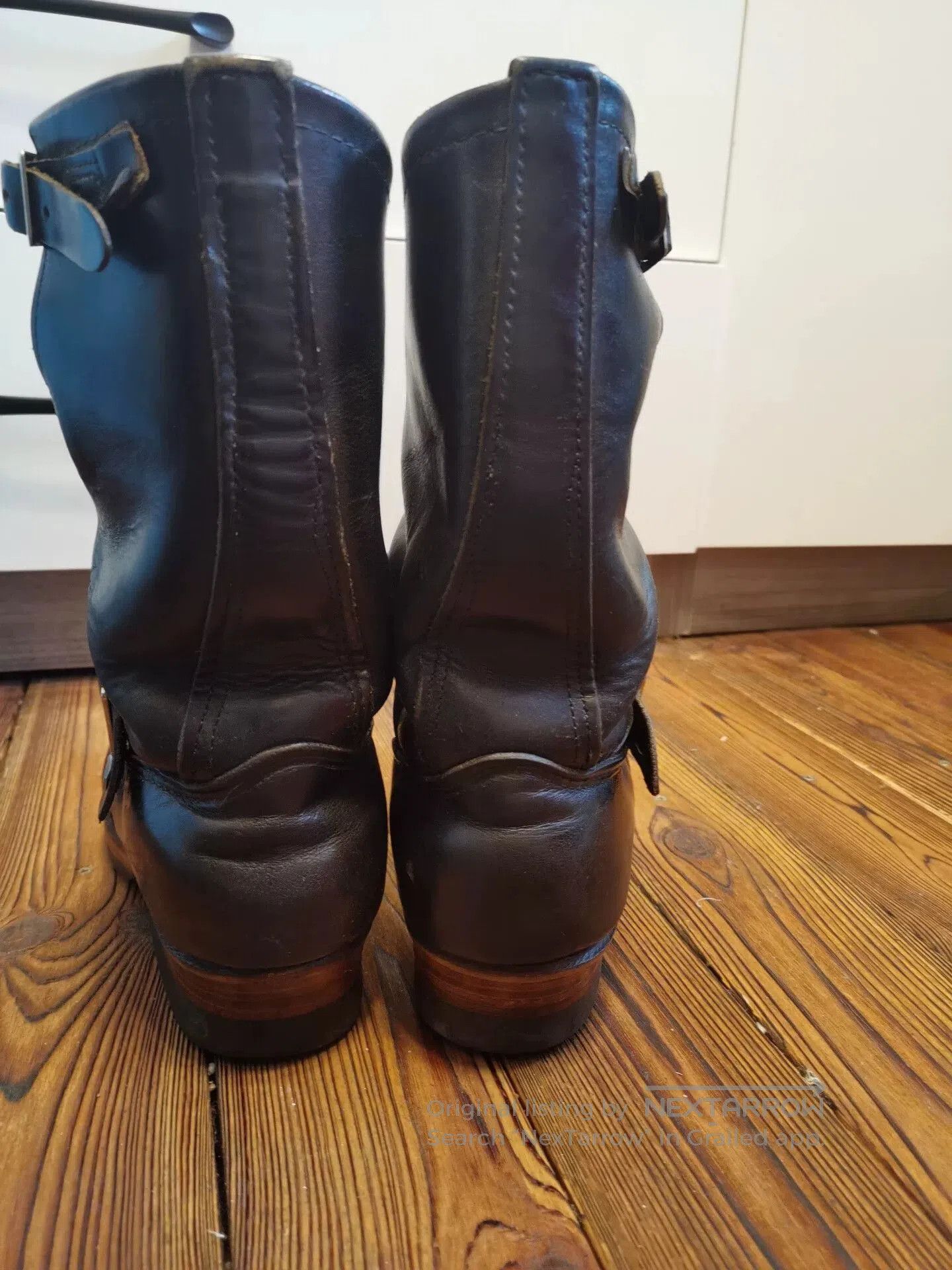 Japanese Brand Black Leather Boots with Silver Buckles. Size US 7 / EU 40 - 3 Thumbnail