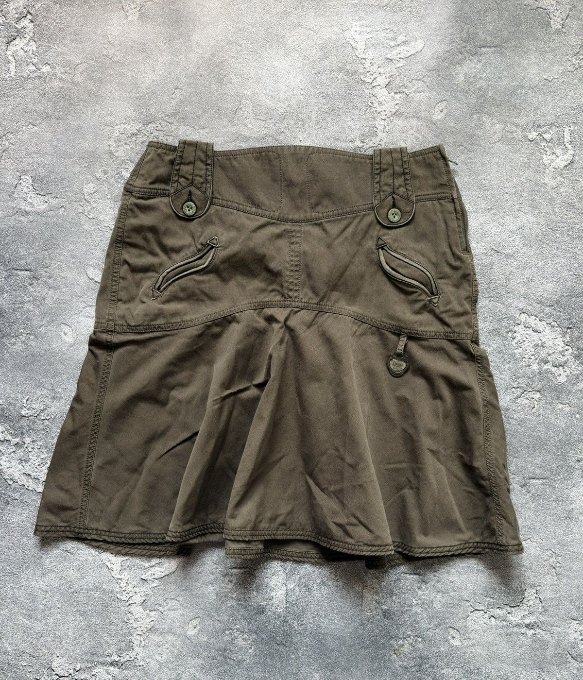 Diesel Vintage 00s Diesel Y2K Avant Garde Military Skirt Size 28 Size 28" / US 6 / IT 42 - 1 Thumbnail
