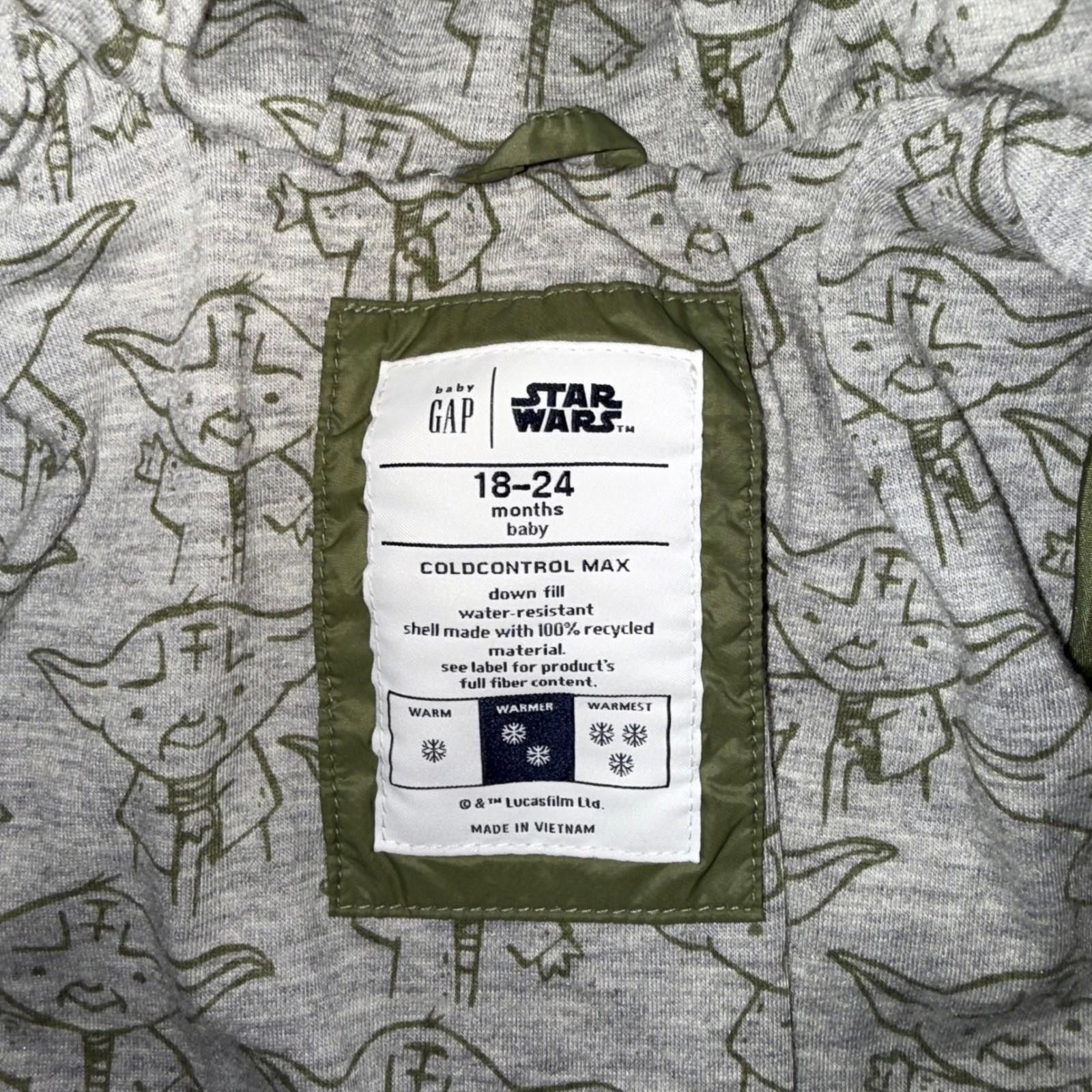 Other Baby Gap Star Wars Yoda Puffer Jacket Olive Green 18-24 M Size US XXS / EU 40 - 7 Thumbnail