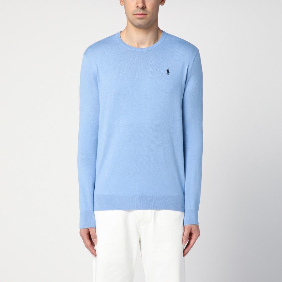 Polo Ralph Lauren o1s22i1n0125 Crewneck Cotton Sweater in Light Blue Size US M / EU 48-50 / 2 - 1 Thumbnail