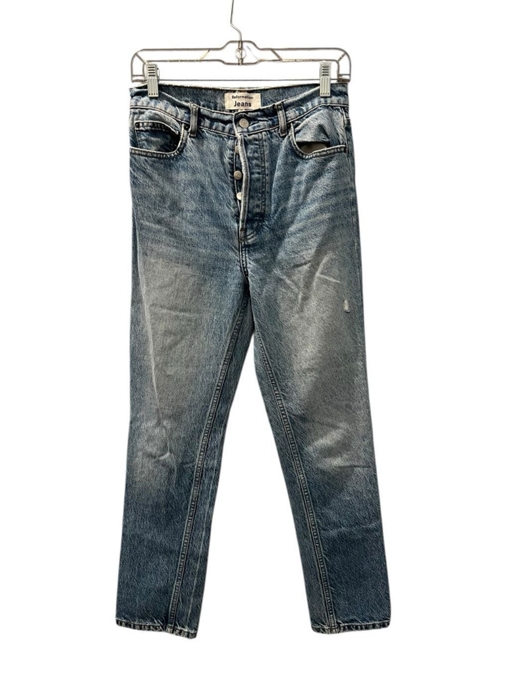 Reformation Reformation Cynthia High Rise Straight Jeans Size 26 Denim Size 26" / US 2 / IT 38 - 1 Thumbnail