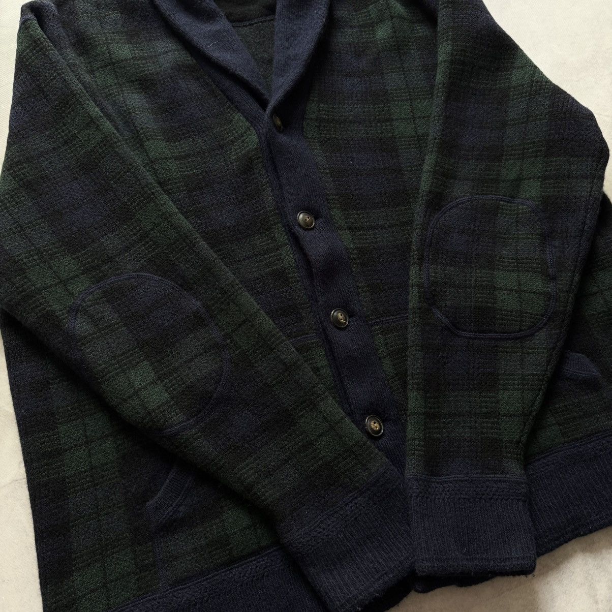 Ralph Lauren Polo Ralph Lauren Wool Checkered Green/Blue Cardigan RRL Size US XL / EU 56 / 4 - 5 Thumbnail