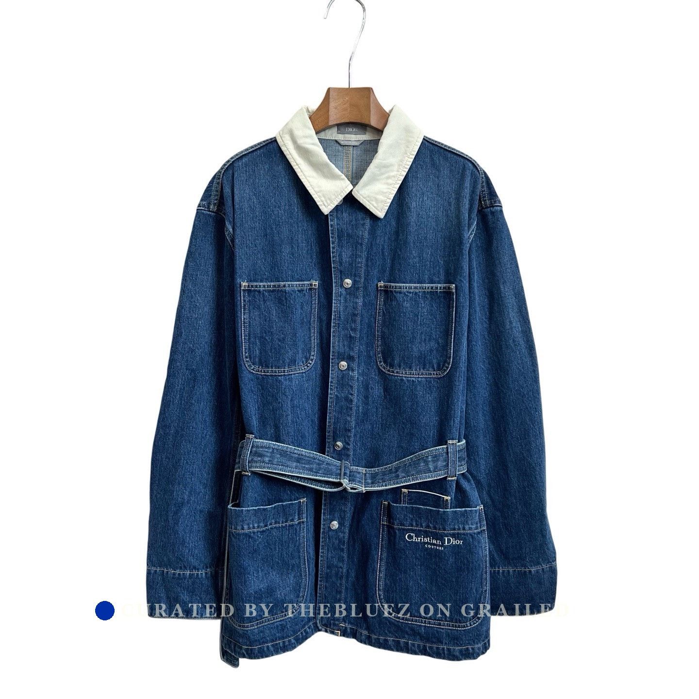 Dior white embroidered denim jacket by dior sacai. | Grailed