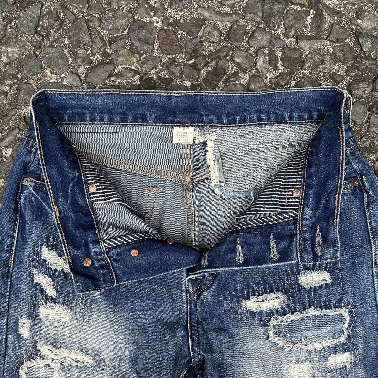 RRL Ralph Lauren Vintage Double RL Cut 528 Slim Boot Distressed Denim Size US 31 - 11 Thumbnail