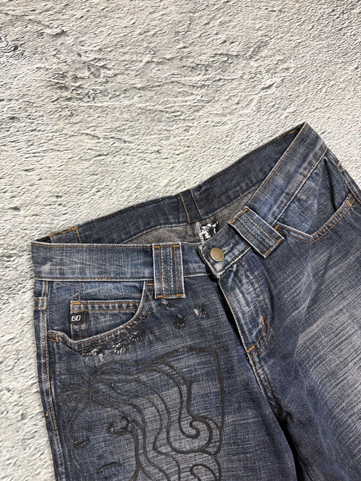 Miss Sixty Miss Sixty Jeans flared tribal Y2K navy medusa Size 25" / US 0 / IT 36 - 4 Thumbnail