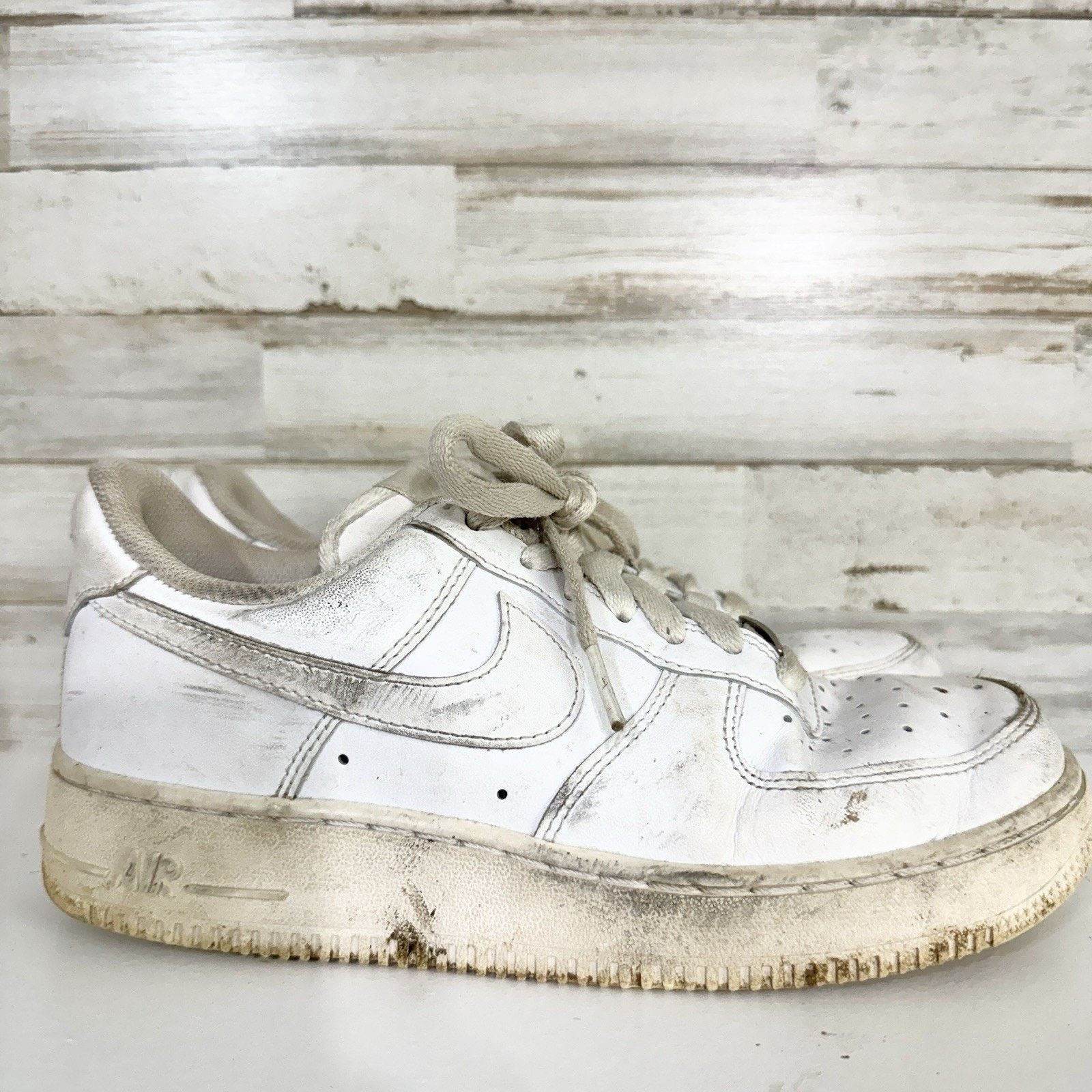 Nike Nike Shoes Sz 7.5 Air Force 1 White Leather Low Top Sneakers Size US 7.5 / IT 37.5 - 1 Thumbnail