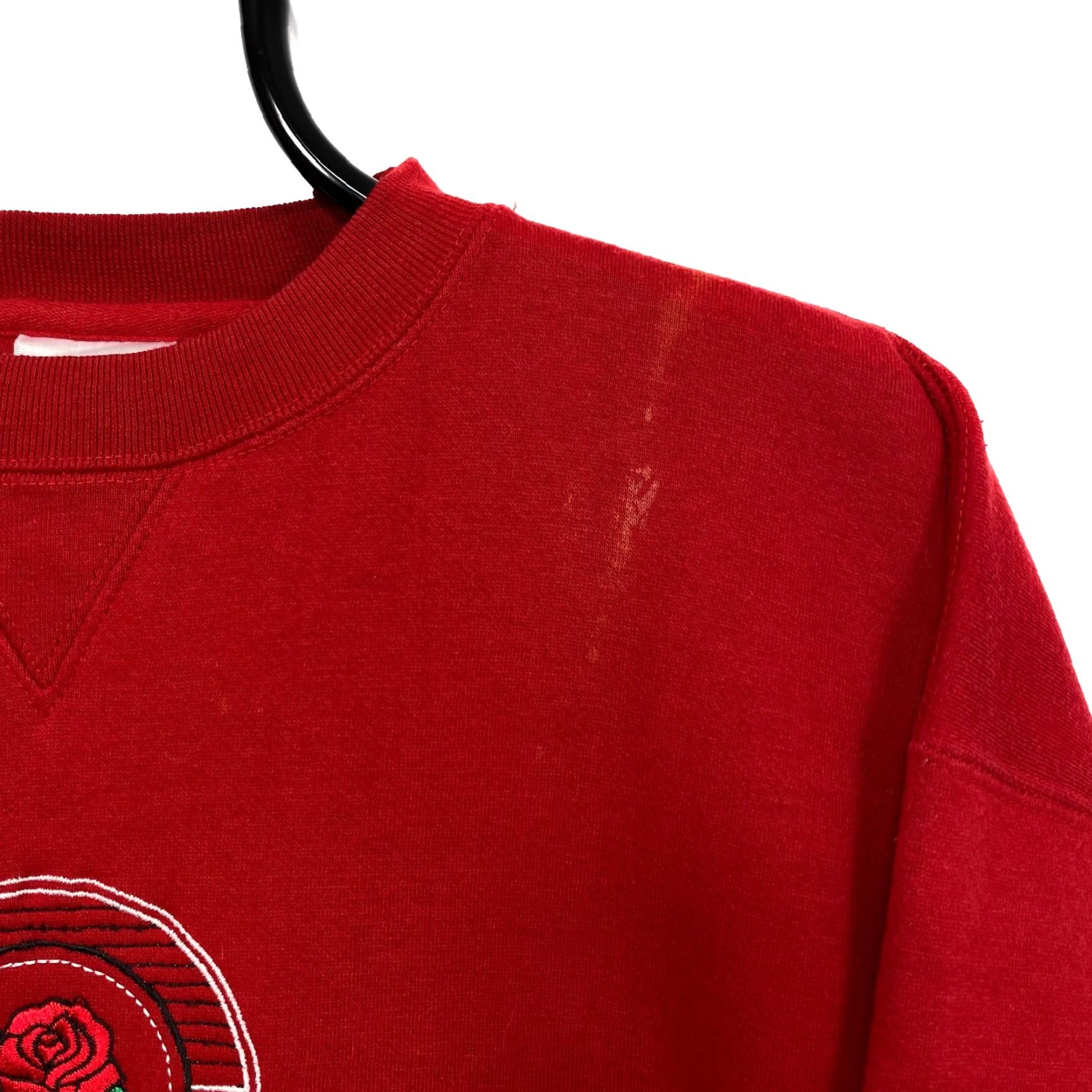 NCAA VINTAGE Wisconsin Badgers Rose Bowl Embroidered Sweatshirt L Red Mens Size US L / EU 52-54 / 3 - 6 Thumbnail