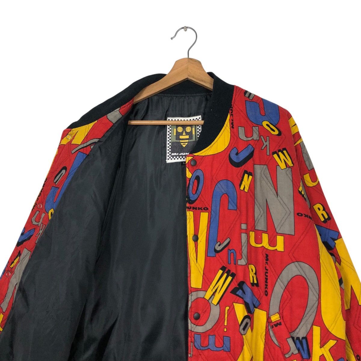 Japanese Brand Vintage Mr. JUNKO 90s Pop-Art Letter Print Bomber Jacket Size US L / EU 52-54 / 3 - 13 Thumbnail