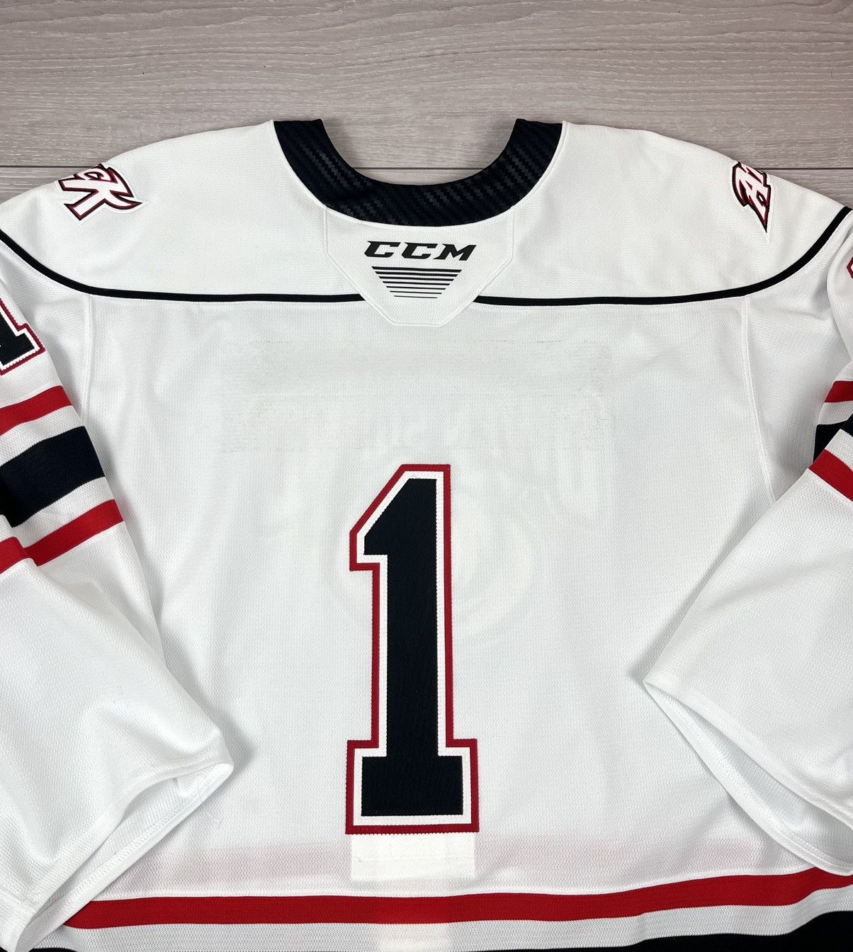 Ccm Owen Sound CCM OHL Attack Player Issue Hockey Jersey Size US XL / EU 56 / 4 - 12 Thumbnail