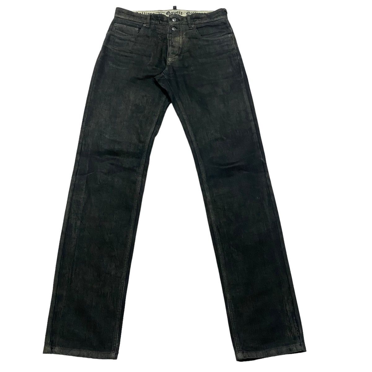 John Galliano John Galliano Black Dust Waxed Denim Jeans Size US 30 / EU 46 - 2 Thumbnail