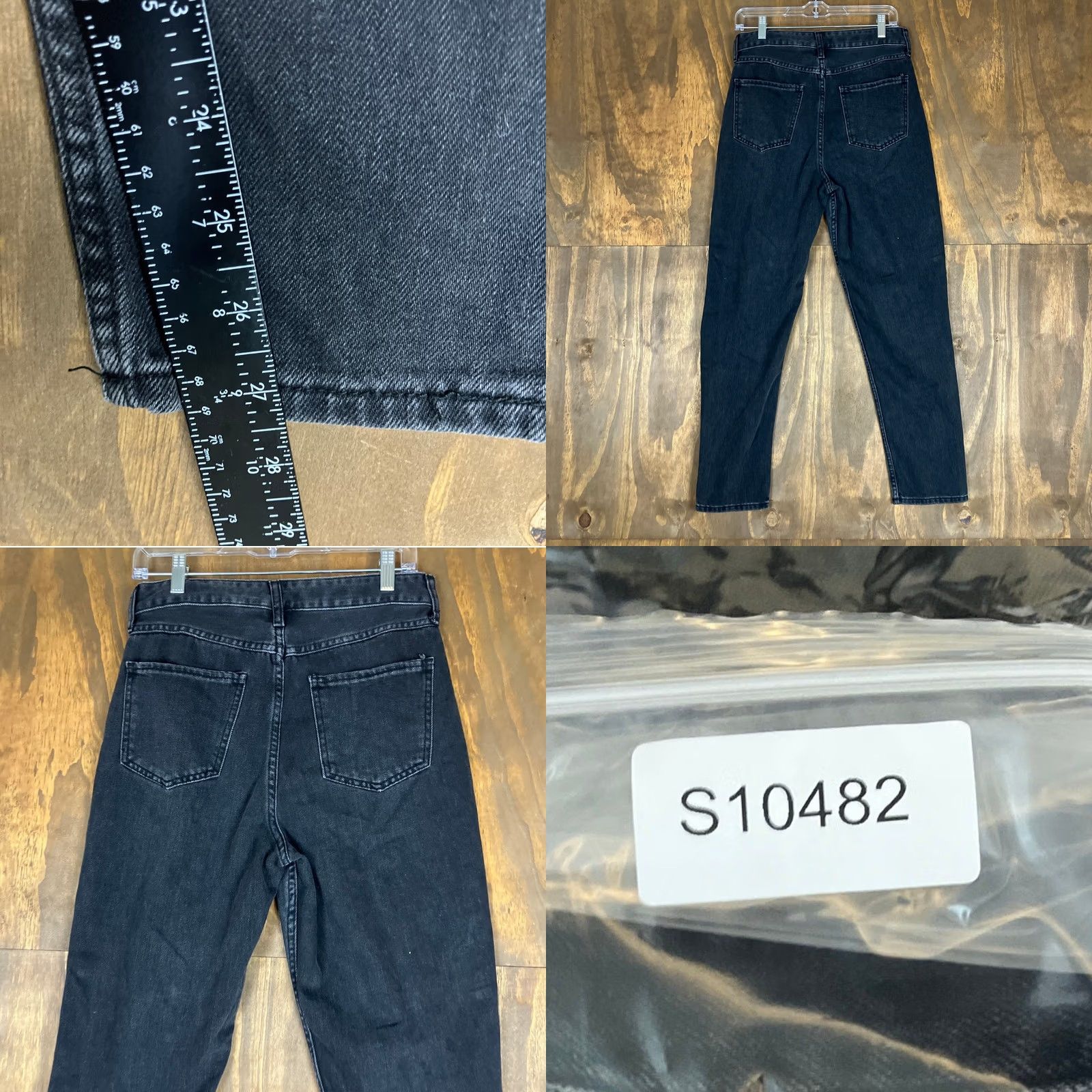 Vintage S.O.N.G Womens Jeans Black Denim High Rise Classic Mom Distressed 9/29 Jeans 29in 27.5in Inseam Regular Size 9 Ladies Boys Girls Mens Womens Size 29" - 8 Thumbnail