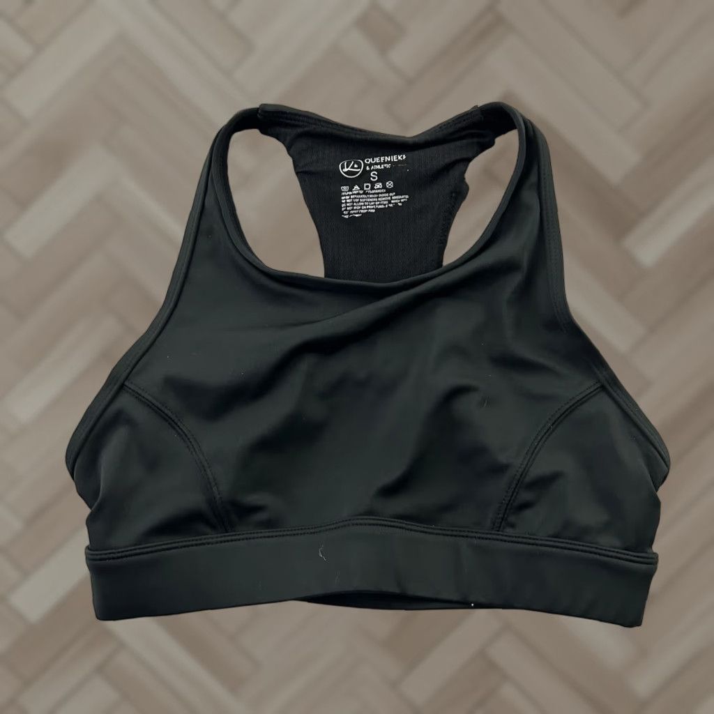 Vintage Queenieke Sports Bra Women’s Small Black Shirt Size ONE SIZE - 1 Thumbnail