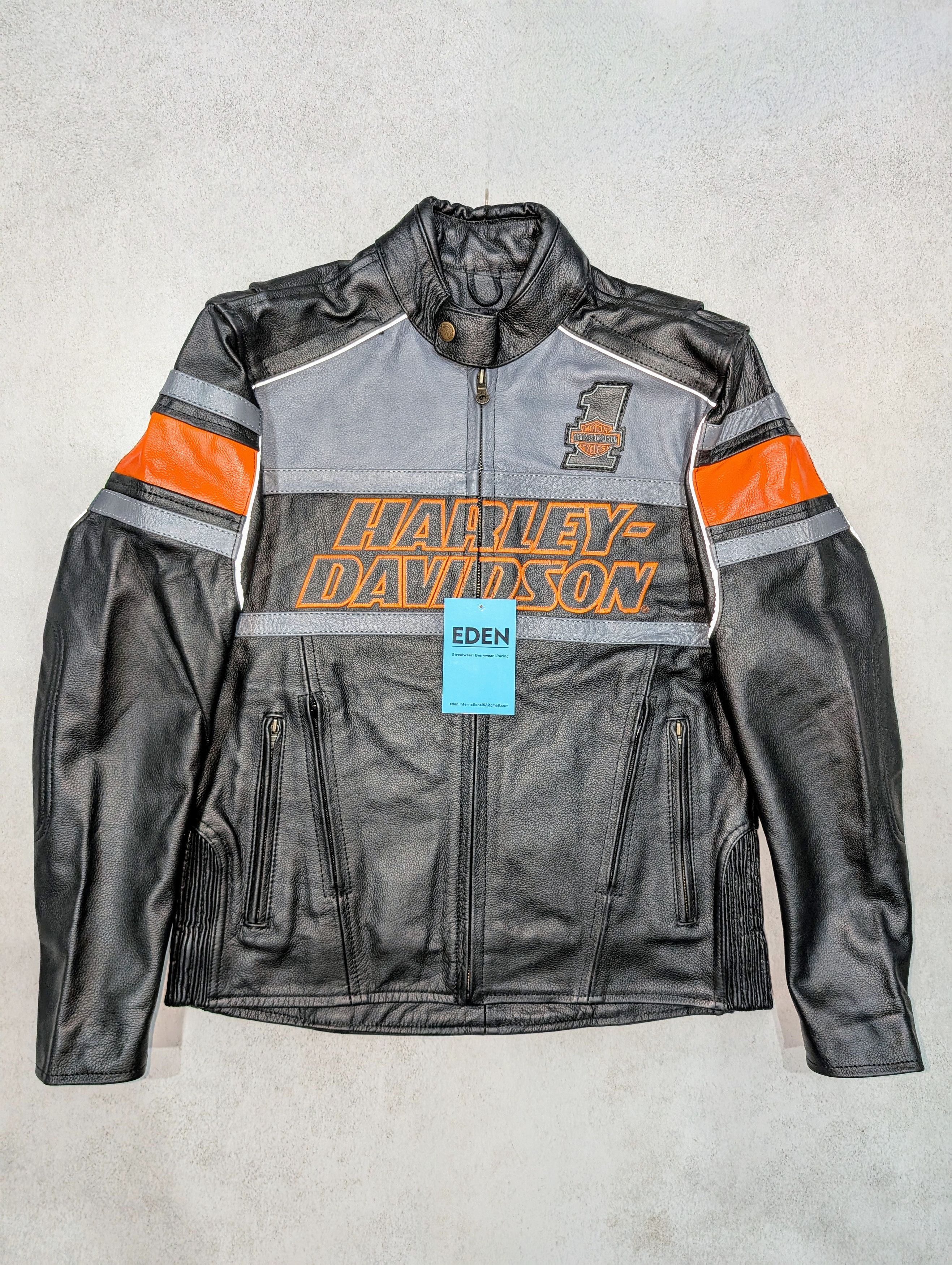 Japanese Brand 💥 Genuine Harley-Davidson Men's Riding Jacket Black Leather Size US XXL / EU 58 / 5 - 1 Thumbnail