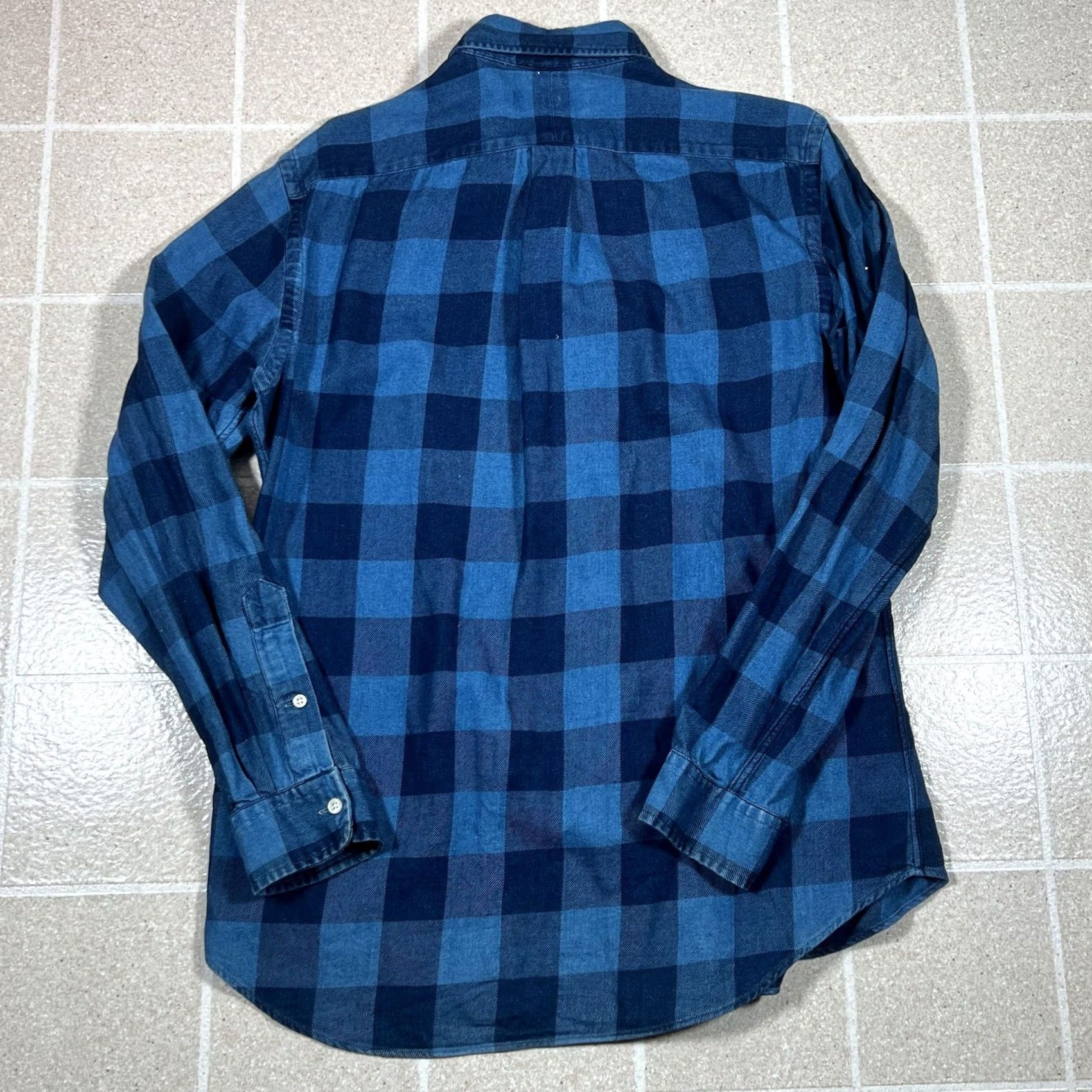 Polo Ralph Lauren Polo Ralph Lauren Shirt Men M Blue Indigo Plaid Denim Button-Up Pocket Long Sleeve Size US M / EU 48-50 / 2 - 4 Thumbnail