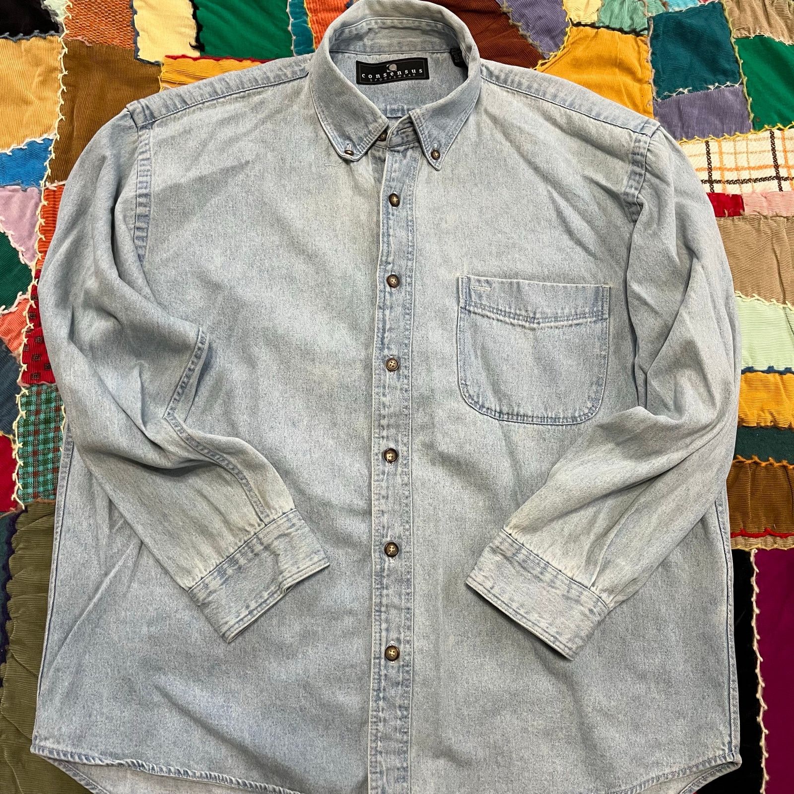 Consensus Sportswear Consensus Faded Out Light Denim Button Up Long Sleeve Large Size US L / EU 52-54 / 3 - 1 Thumbnail