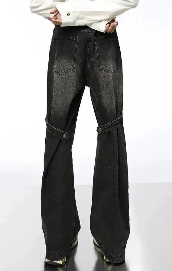 Japanese Brand Unsex Vintage Washed Black Decosntruction Denim Size US 32 / EU 48 - 4 Thumbnail
