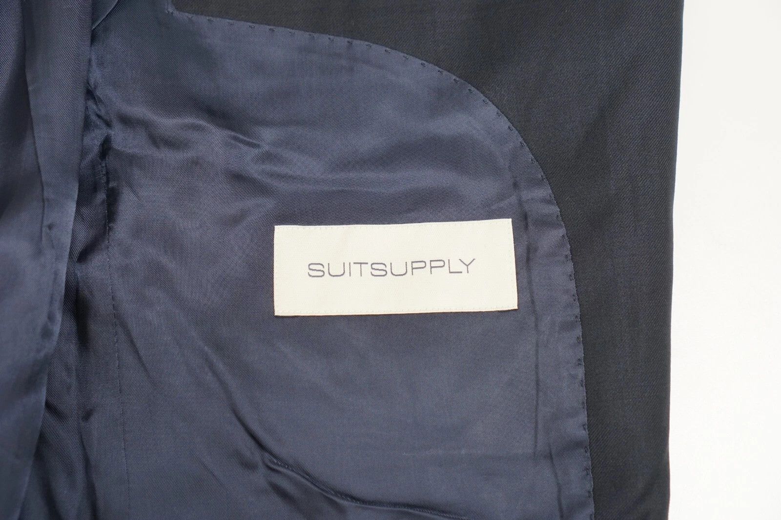 Men Suitsupply 3 Piece Suit La Spalla Navy 110\'S Wool US42L