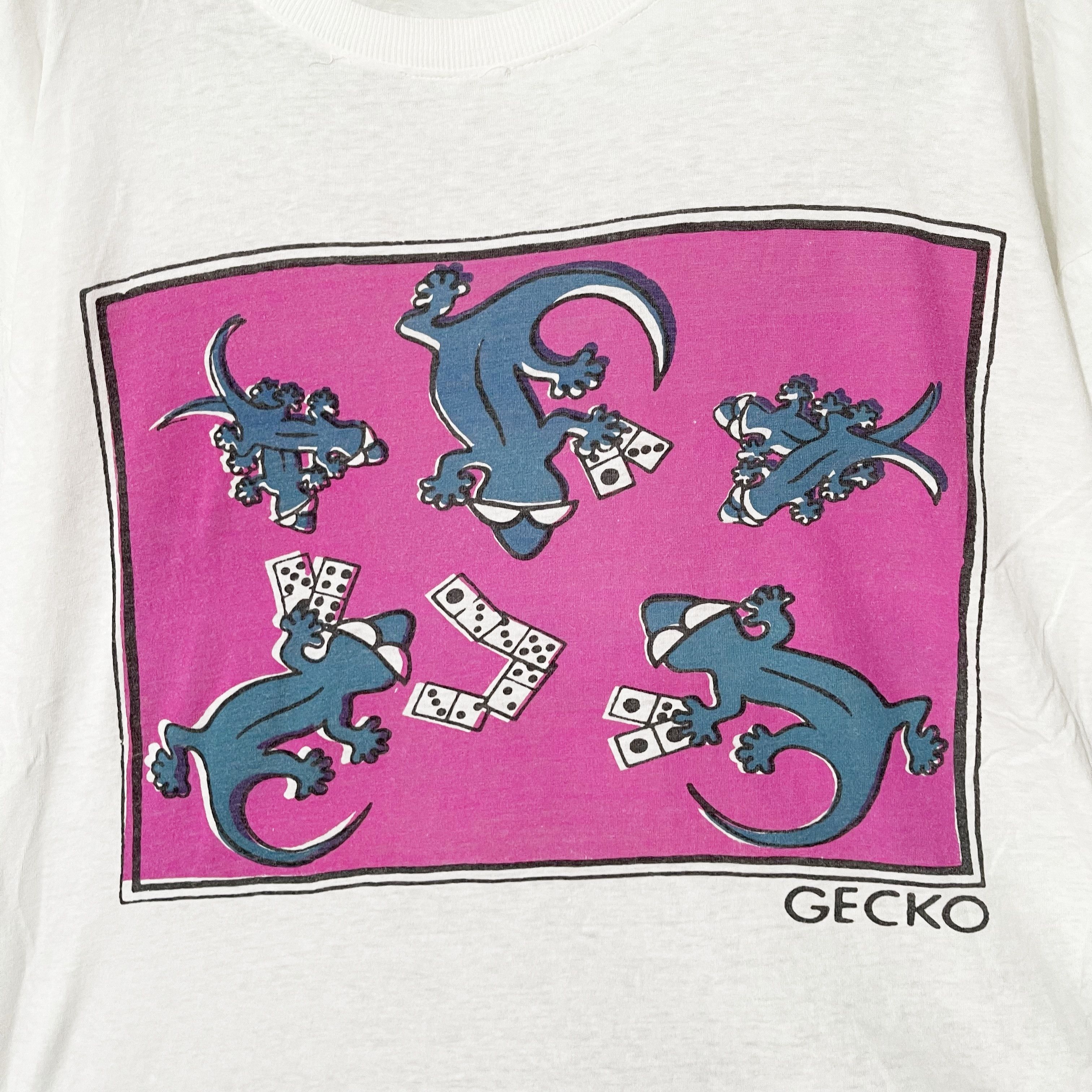 Vintage Vintage 1990s Gecko Domino T-Shirt Size US XL / EU 56 / 4 - 2 Thumbnail