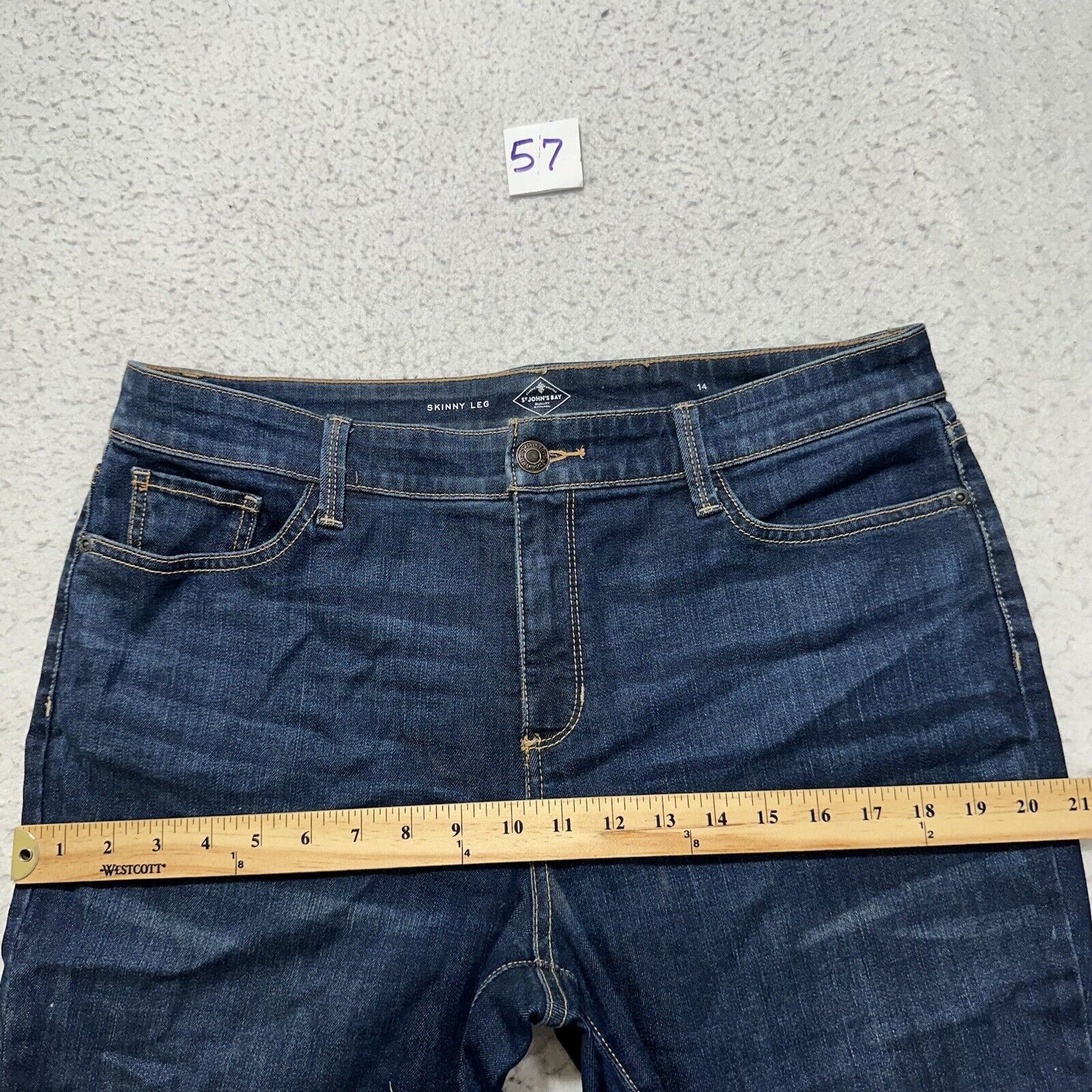 St. Johns Bay St. John's Bay 14 Skinny Leg High Rise Jeans Navy Blue Size 36" / US 14 / IT 50 - 13 Thumbnail
