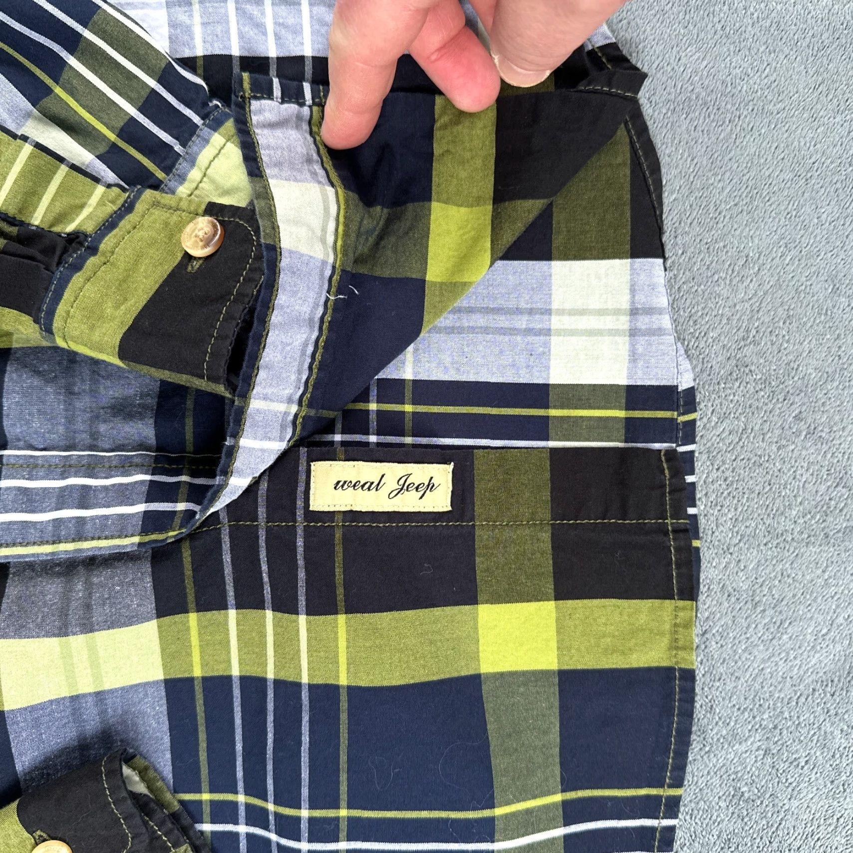Jeep Jeep Shirt Mens Small Black Green Plaid Military Willys MB Weal Size US S / EU 44-46 / 1 - 6 Thumbnail