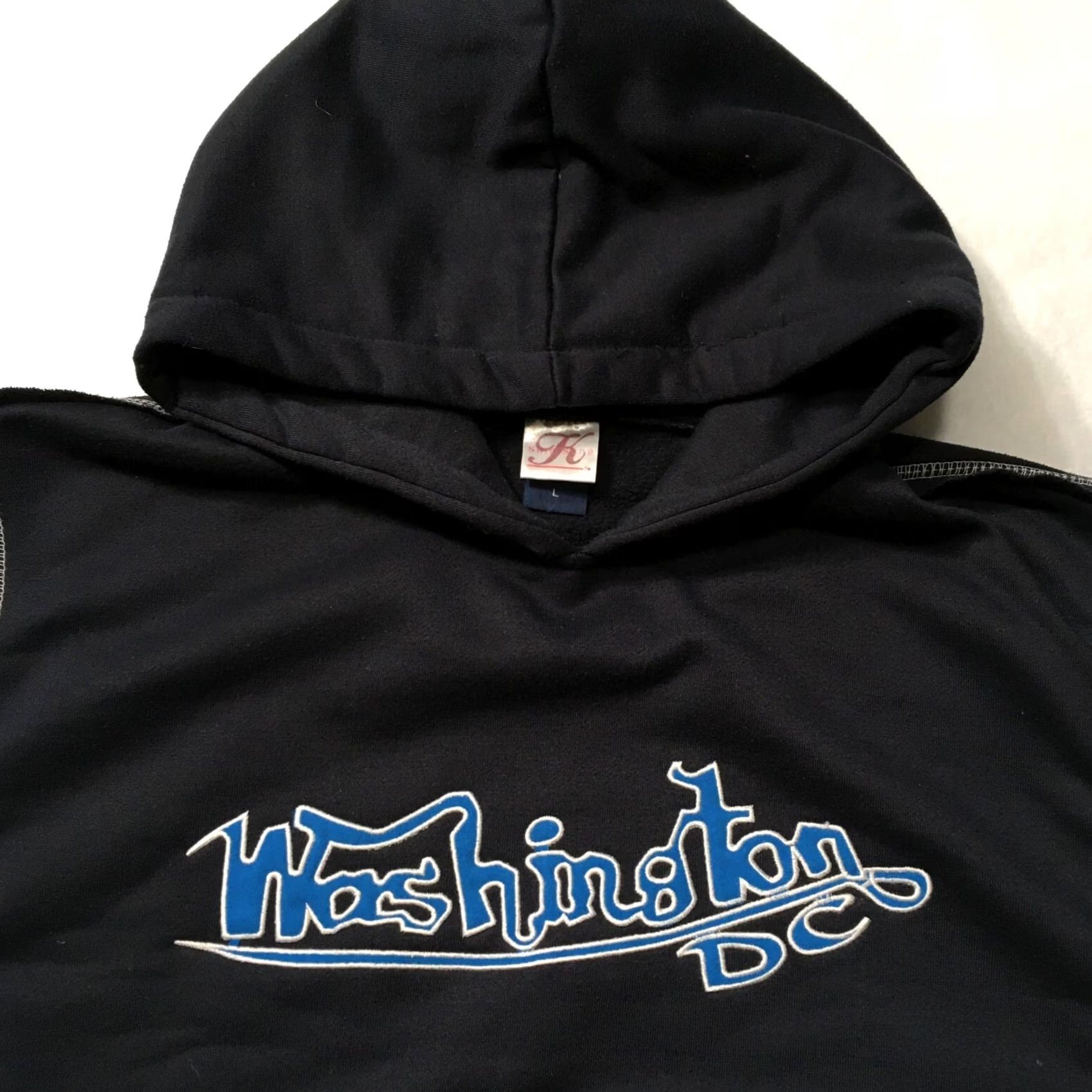Vintage Washington DC Hoodie Blue Large Embroidered Pocket Kangaroo Pullover Unisex Adults L Shirt/Hoodie Size US L / EU 52-54 / 3 - 2 Thumbnail