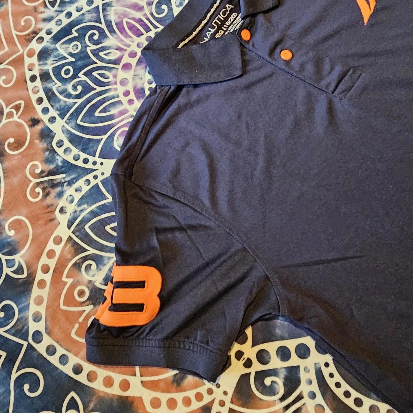Nautica Nautica Kid's Orange and Navy XL Polo-shirt Size US XL / EU 56 / 4 - 3 Thumbnail