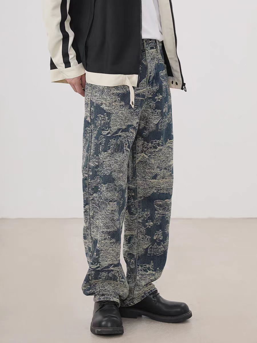 Japanese Brand × Vintage Hip Hop Street Personalized Design Jacquard Jeans Size US 34 / EU 50 - 4 Thumbnail