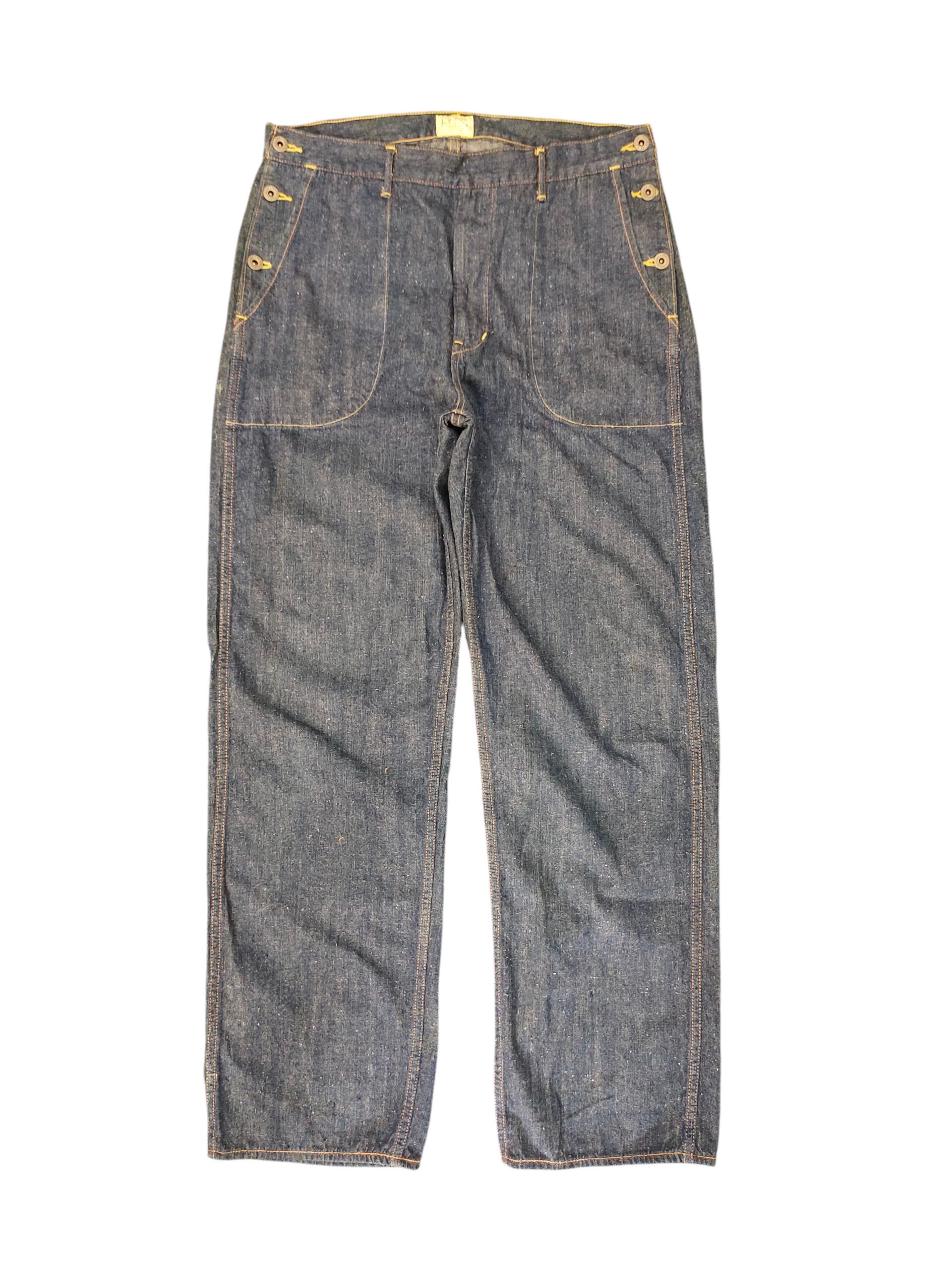Number (N)ine × Undercover Idg Indigo Japan Buckle Back Fatigue Denim Pants Nam Era Size US 34 / EU 50 - 1 Thumbnail